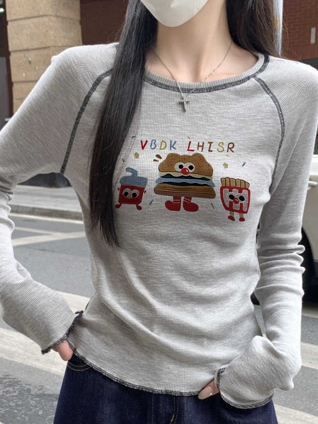 百搭正肩長袖T｜小清新素面內搭