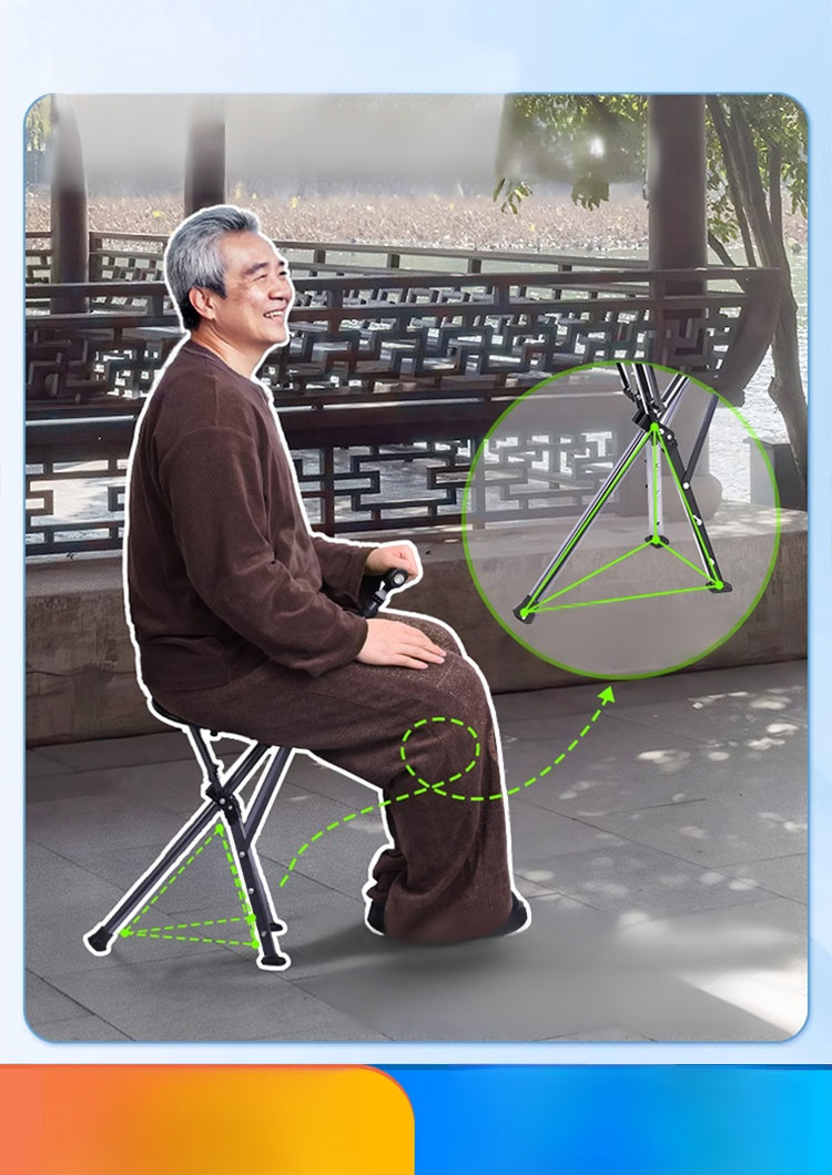 คนที่ชอบออกข้าวนอกไม่อยากยืนนานๆให้ปวดขา หรือ ผู้สูงอายุที่ต้องการไม้เท้า ที่ปลอดภัยหายห่วง . พกง่าย พับง่าย น้ำหนักเบา แข็งแรง ทนทาน พกไว้จะทำให้ชีวิตง่ายขึ้น