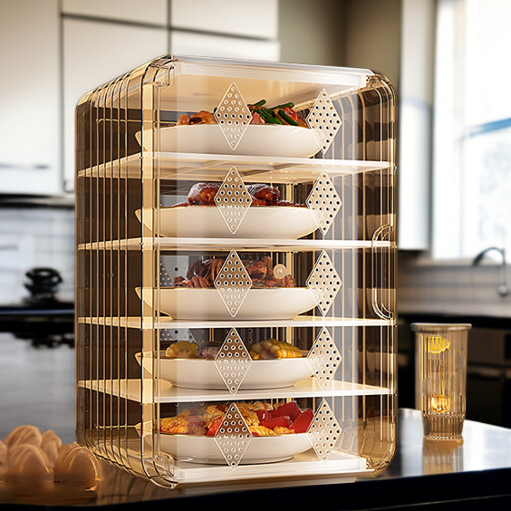 ฝาครอบอาหารระบายอากาศ กล่องใส่อาหารเก็บความร้อนกันยุงกันแมลง