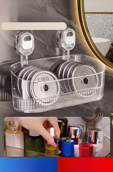 ชั้นวางของแบบติดผนังด้วยซิลิโคน ['ยึดติดง่ายเพียงแค่กด หนึ่งครั้ง ได้ที่ทั้งหมด สามารถจัดเก็บขวดและภาชนะต่างๆ ในครัว ห้องน้ำ และห้องนอน ทำให้เป็นระเบียบเรียบร้อย✨✨