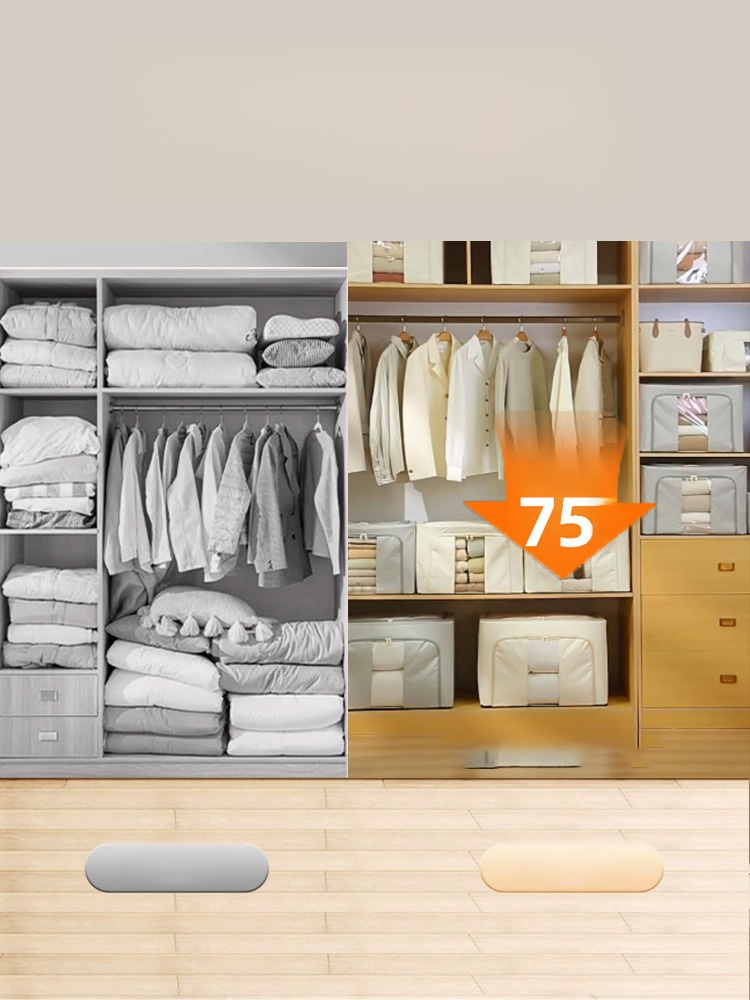 👍กล่องใส่เสื้อผ้าเสริมโครงเหล็ก สามารถใส่ผ้าห่มได้ 10 ผืน และเสื้อผ้าได้ 100 ชิ้น และรับน้ำหนักได้ถึง 100 กิโลกรัม