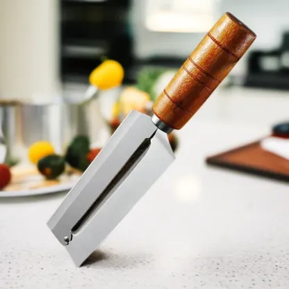 มีดปอกเปลือกด้ามจับไม้แบบใบมีดคู่