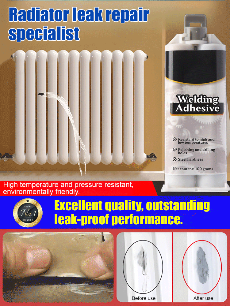 Crack welding metal casting adhesive