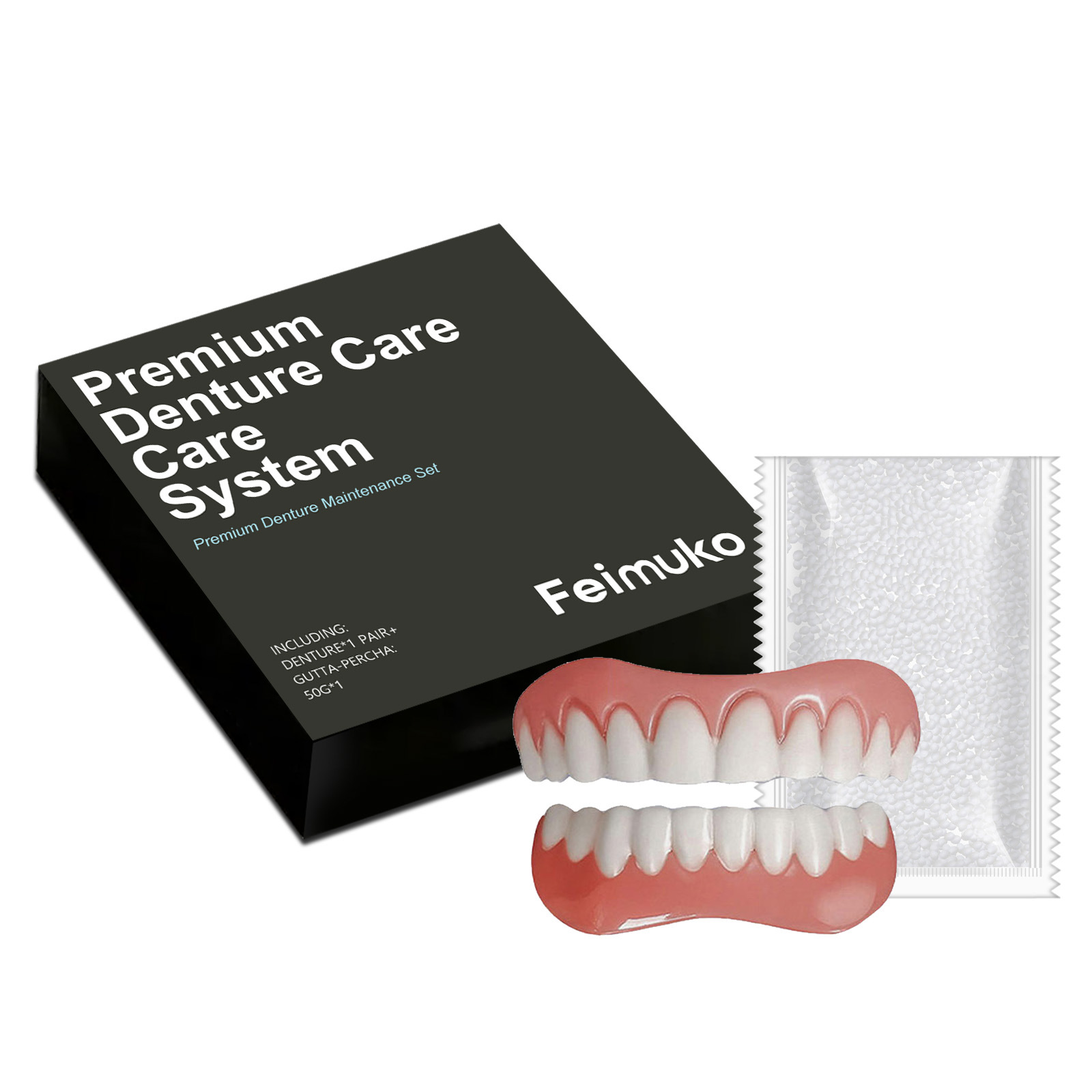 Denture decoration set【1-second fit for a 360° confident smile】