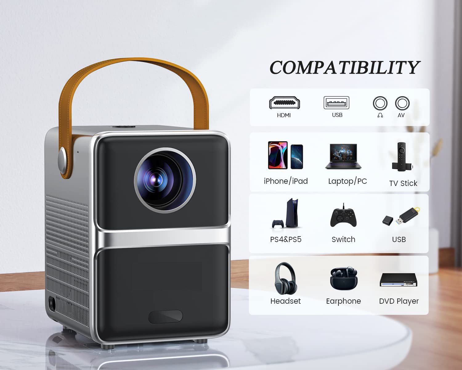 1080P Portable Movie Projector