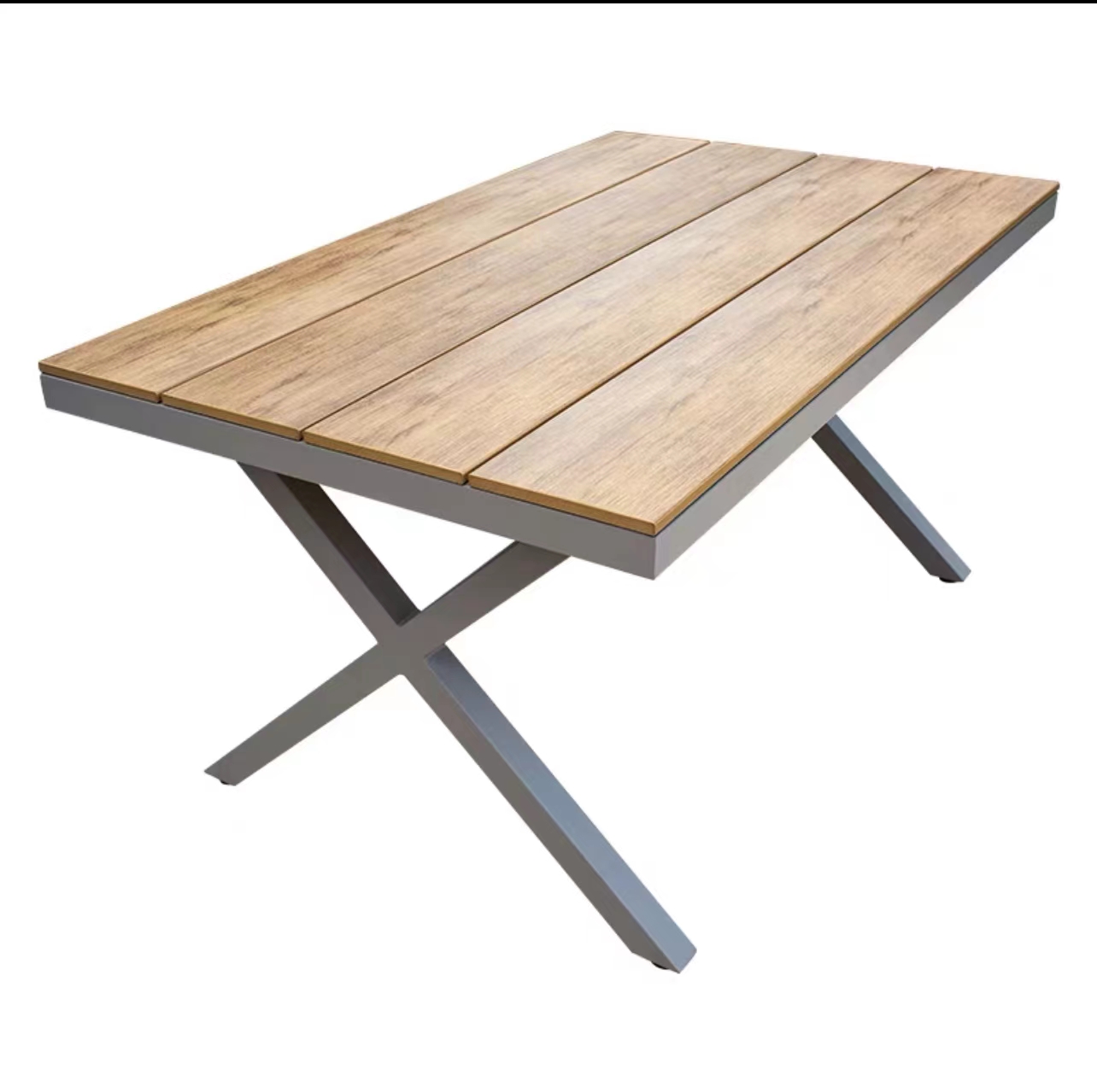 KIMDELIN Outdoor Dining Chair Set of 6 Modern Aluminum Stackable Chairs Patio Dining Chair with Powder-Coating Weather-R