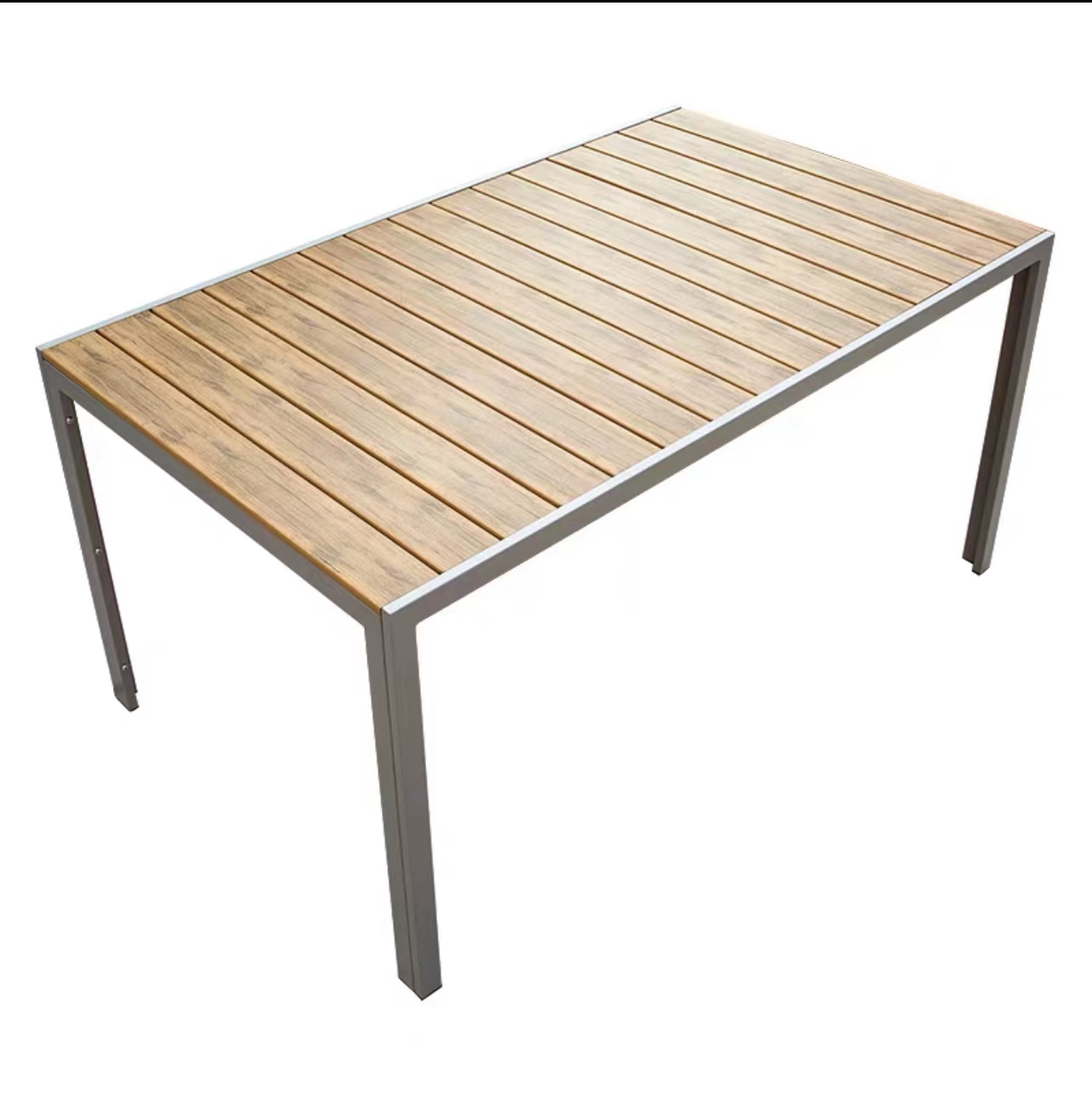 KIMDELIN Outdoor Dining Chair Set of 6 Modern Aluminum Stackable Chairs Patio Dining Chair with Powder-Coating Weather-R