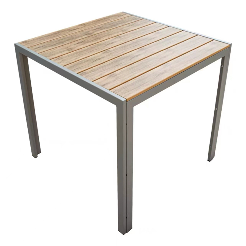 KIMDELIN Modern Aluminum Stackable Outdoor Table Set with Powder-Coating