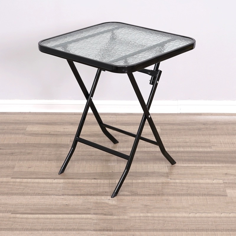 KIMDELIN Outdoor Furniture Glass Table Square Table For Garden, Pool,Market,Patio