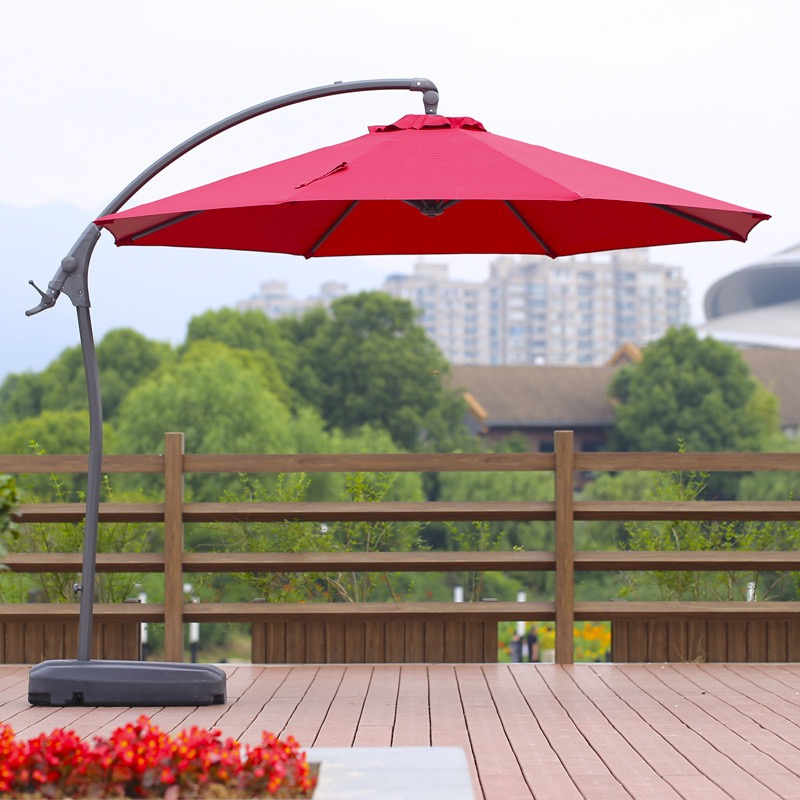 KIMDELIN 3M Patio Garden Umbrella Outdoor Market Table Round Umbrella with Crank and Push Handle For Pool,Market