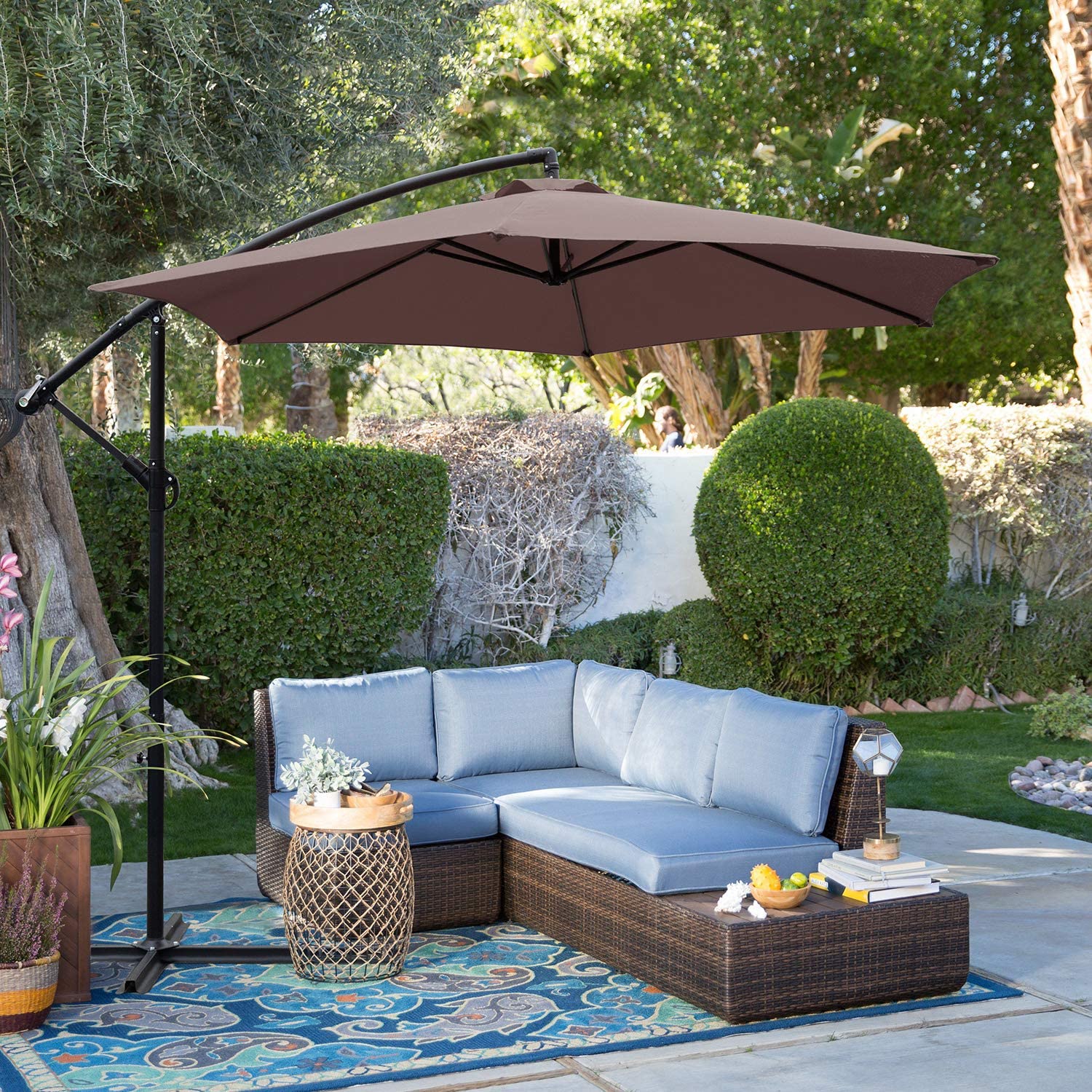 KIMDELIN 3M/2.7M Patio Garden Umbrella Outdoor Market Table Round Umbrella For Garden,Pool,Market