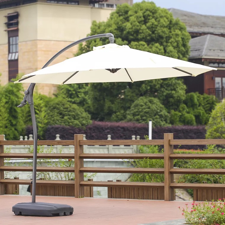 KIMDELIN 3M Patio Garden Umbrella Outdoor Market Table Round Umbrella with Crank and Push Handle For Pool,Market