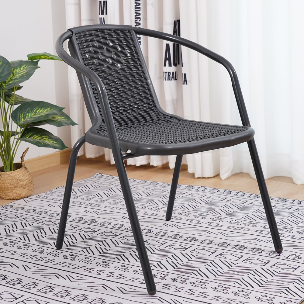 KIMDELIN Outdoor Furniture Garden Set table + 4 chairs, Black /White Table For Balcony,Patio,Terrace