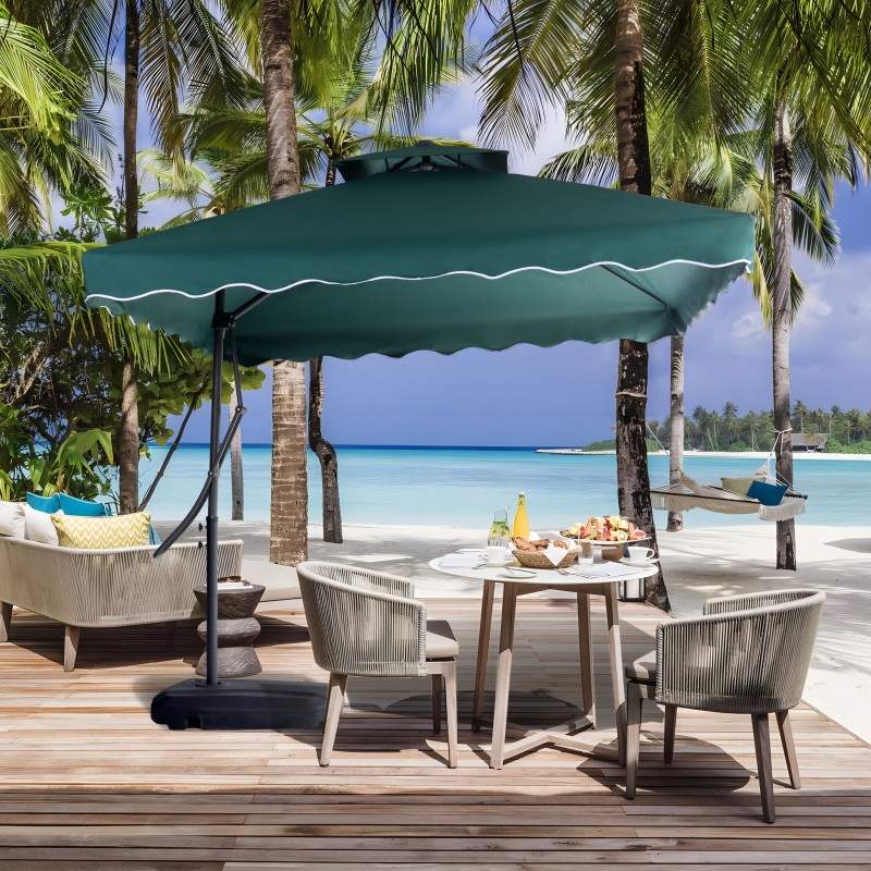 KIMDELIN 2.5M*2.5M Patio Garden Umbrella Outdoor Market TableSquare Umbrella with Wrench for Garden,Pool,Market