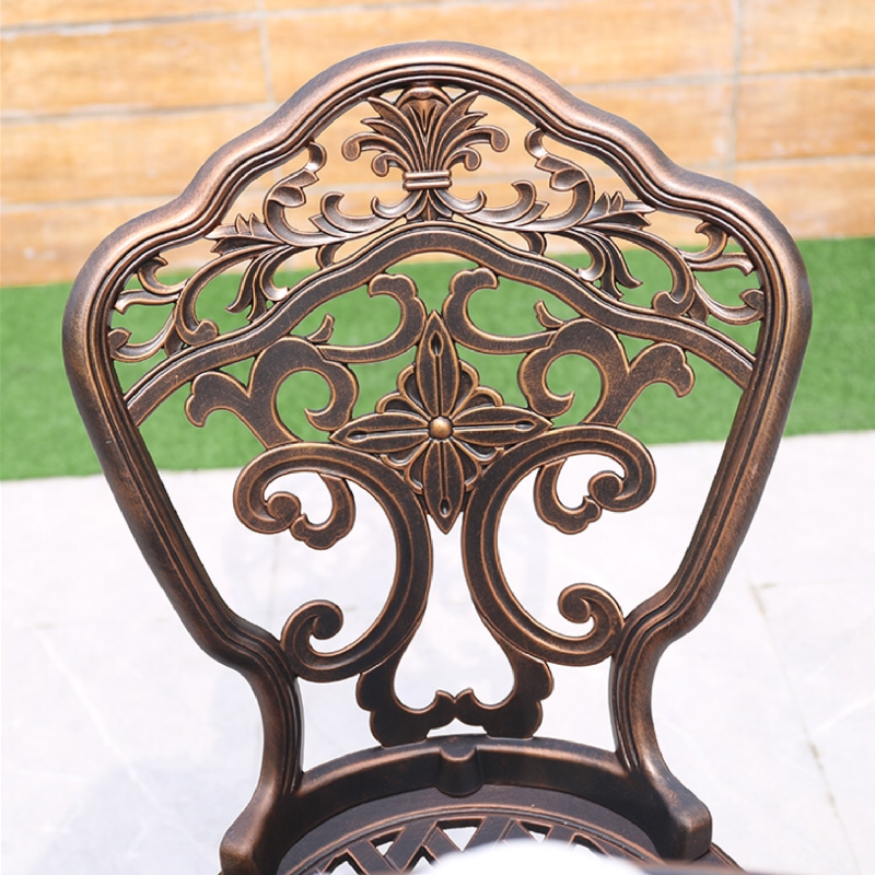 KIMDELIN Outdoor Cast Aluminum Dining Set for Patio, Balcony, Lawn, Garden, Backyard with Umbrella Hole