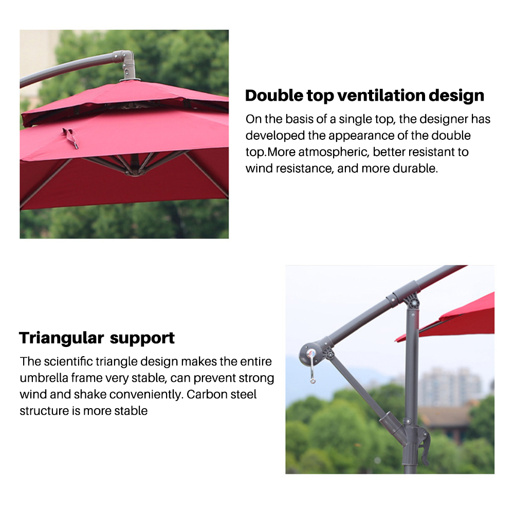 KIMDELIN 2.7M Patio Garden Umbrella Outdoor Market Table Round Umbrella For Garden,Pool,Market( FULL SET)