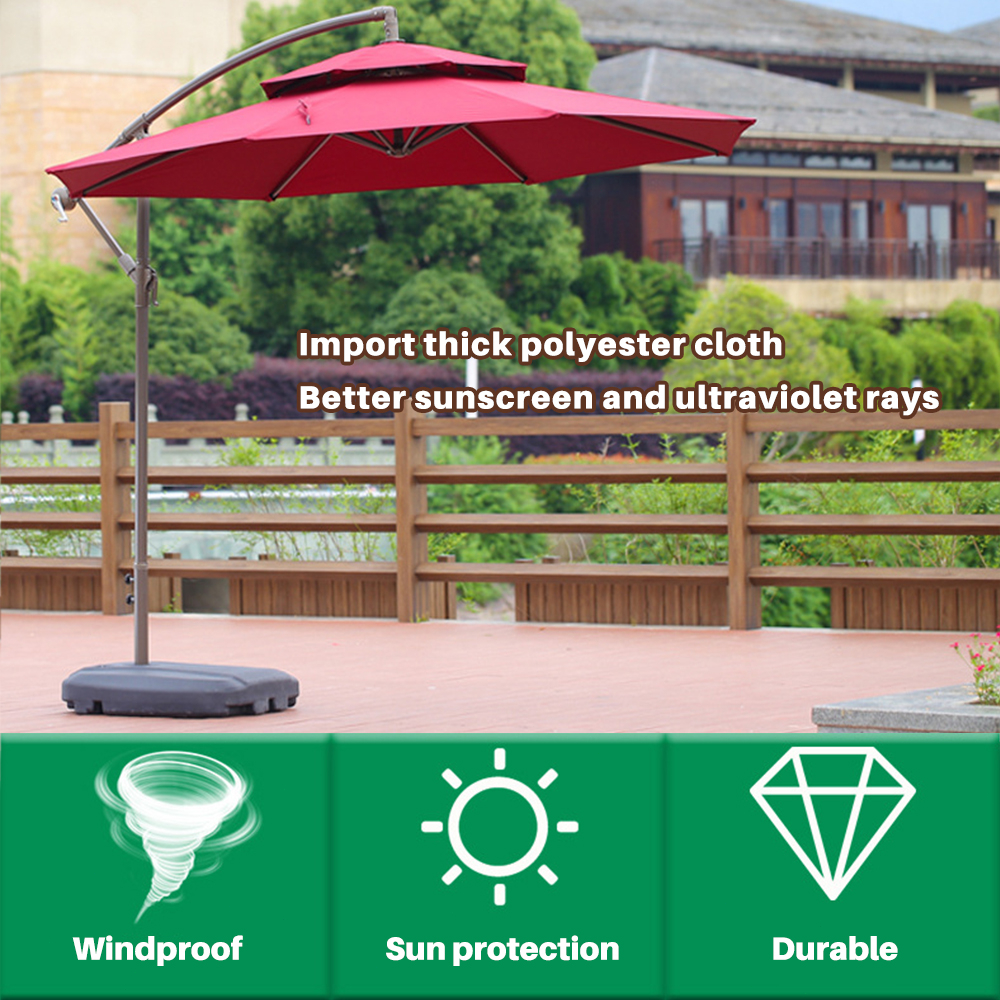 KIMDELIN 2.7M Patio Garden Umbrella Outdoor Market Table Round Umbrella For Garden,Pool,Market( FULL SET)