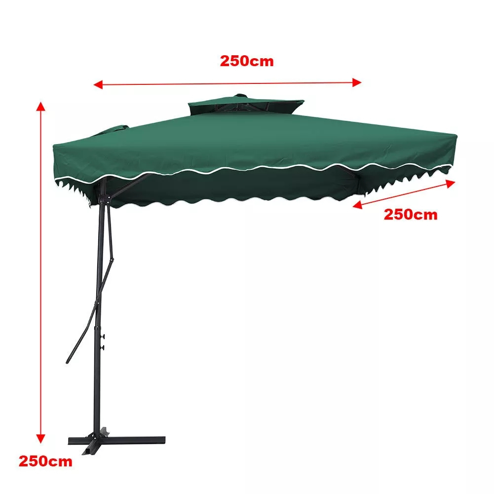 KIMDELIN 2.5M*2.5M Patio Garden Umbrella Outdoor Market TableSquare Umbrella with Wrench for Garden,Pool,Market