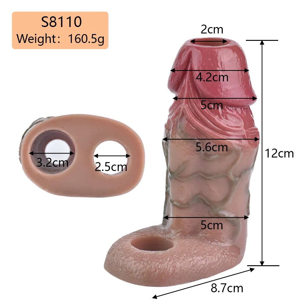 SXXY S8110 Platinum Silicone Simulated Penis Sleeve