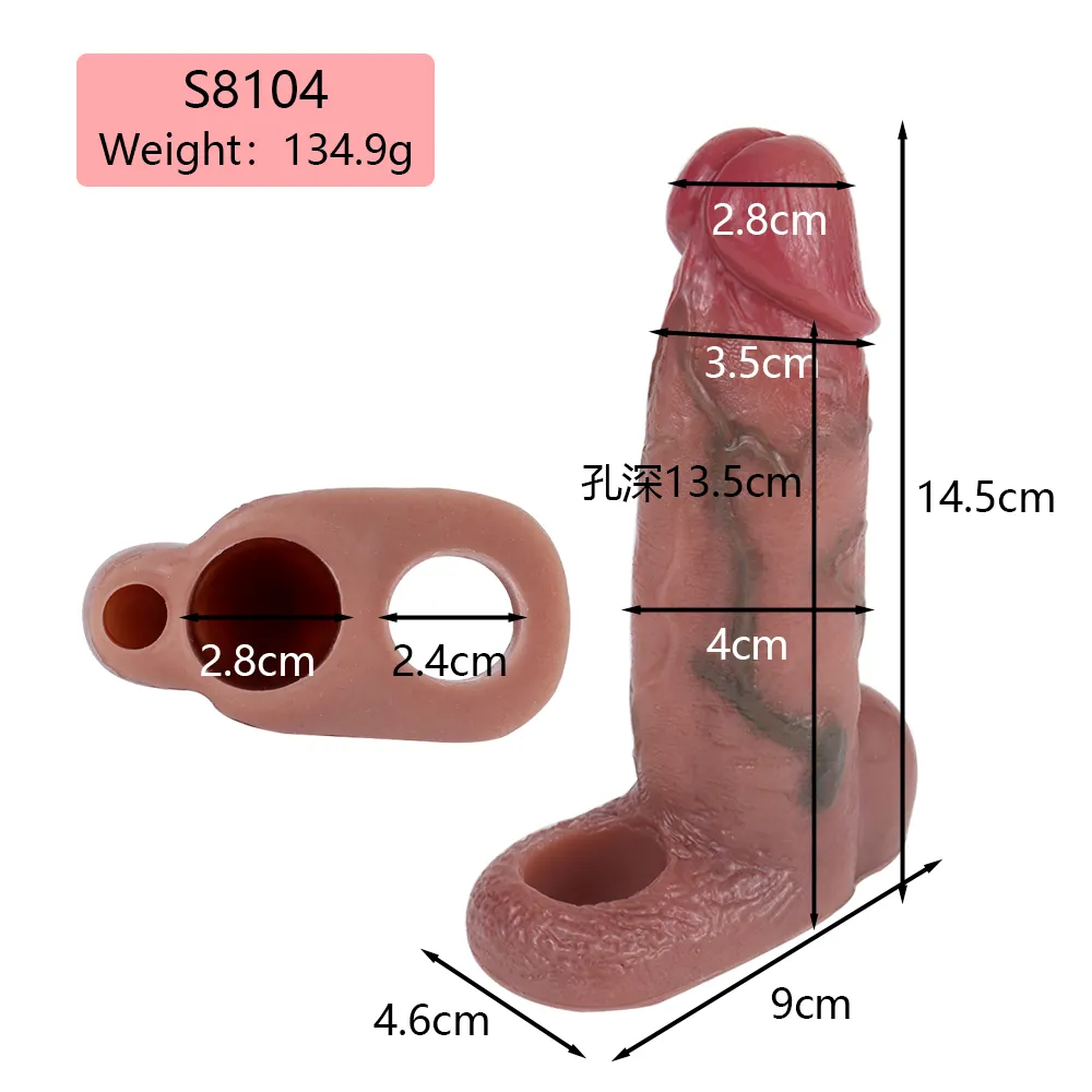 SXXY S8104 Platinum Silicone Simulated Penis Sleeve