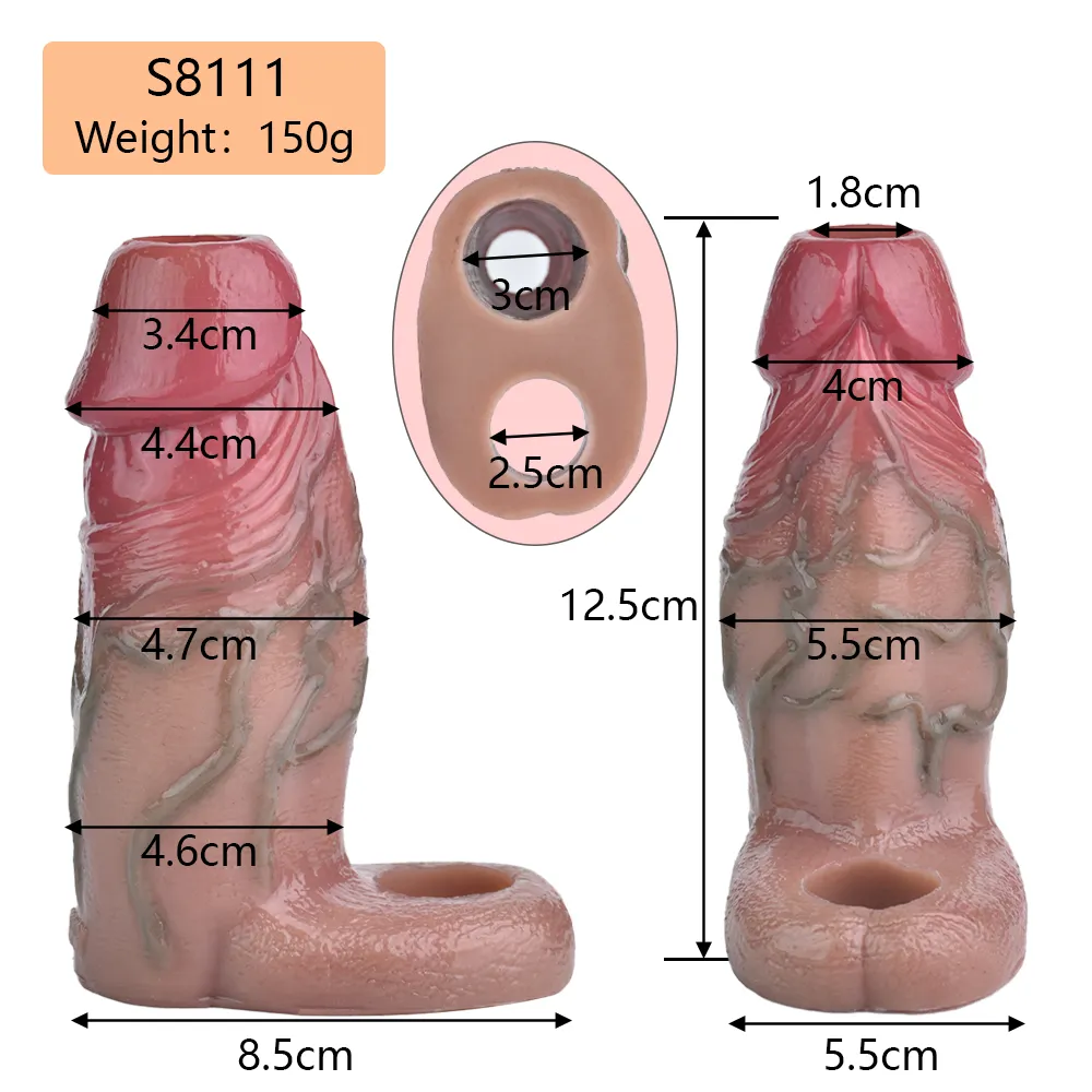 SXXY S8111 Platinum Silicone Simulated Penis Sleeve
