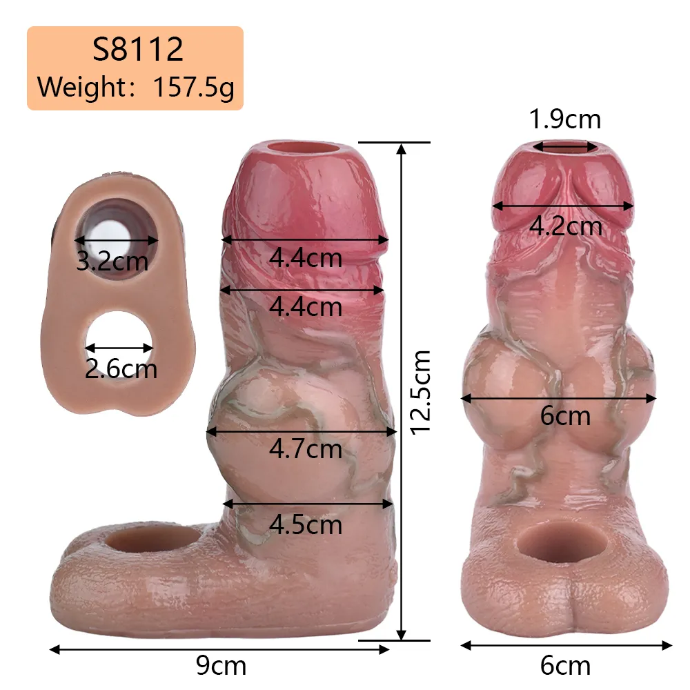 SXXY S8112 Platinum Silicone Simulated Penis Sleeve