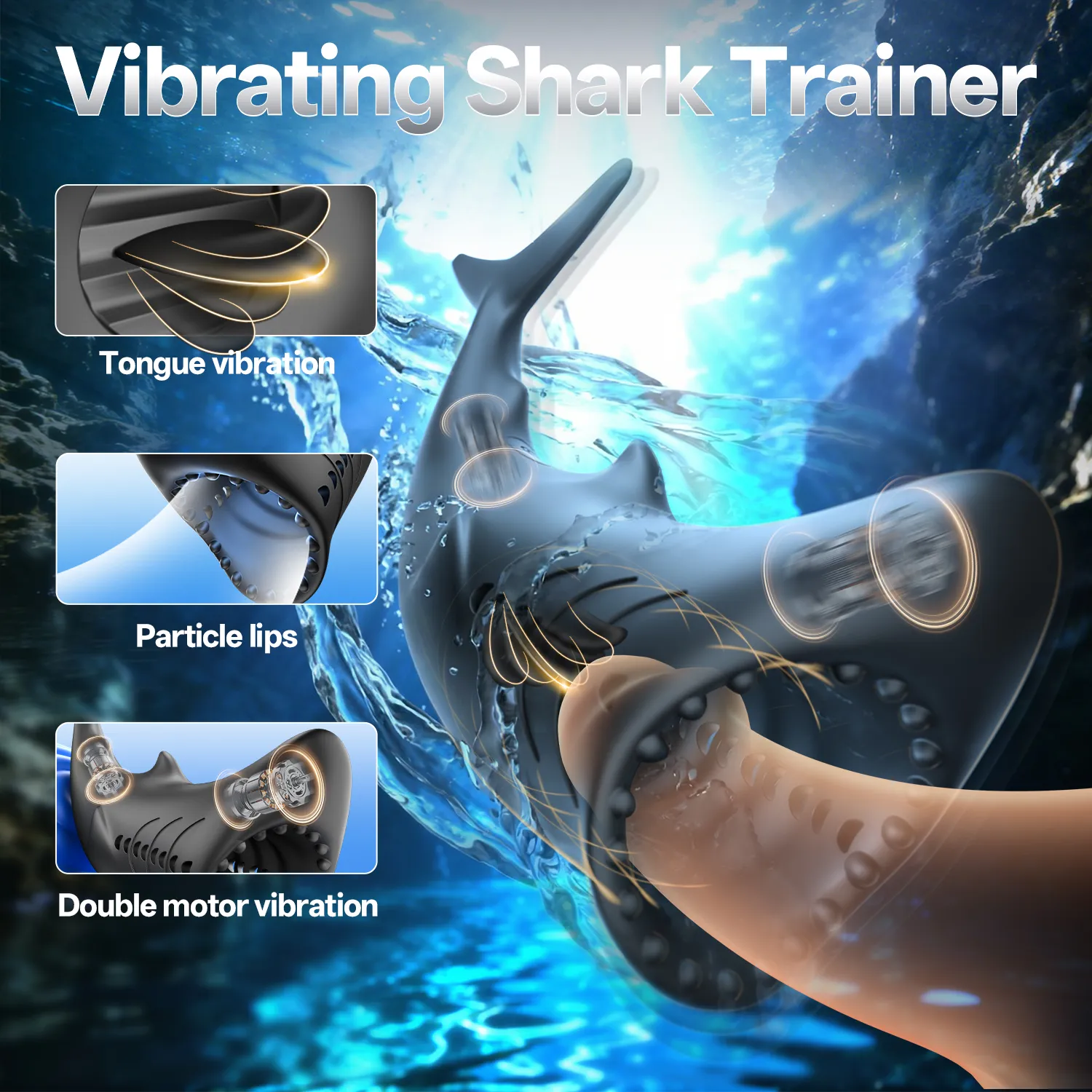 9 Modes Licking & Vibrating App Shark Shaped Masturbator