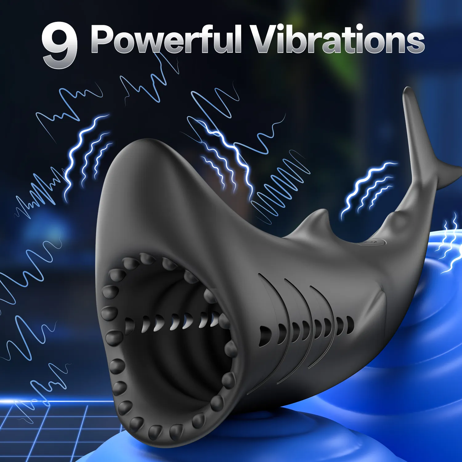 9 Modes Licking & Vibrating App Shark Shaped Masturbator