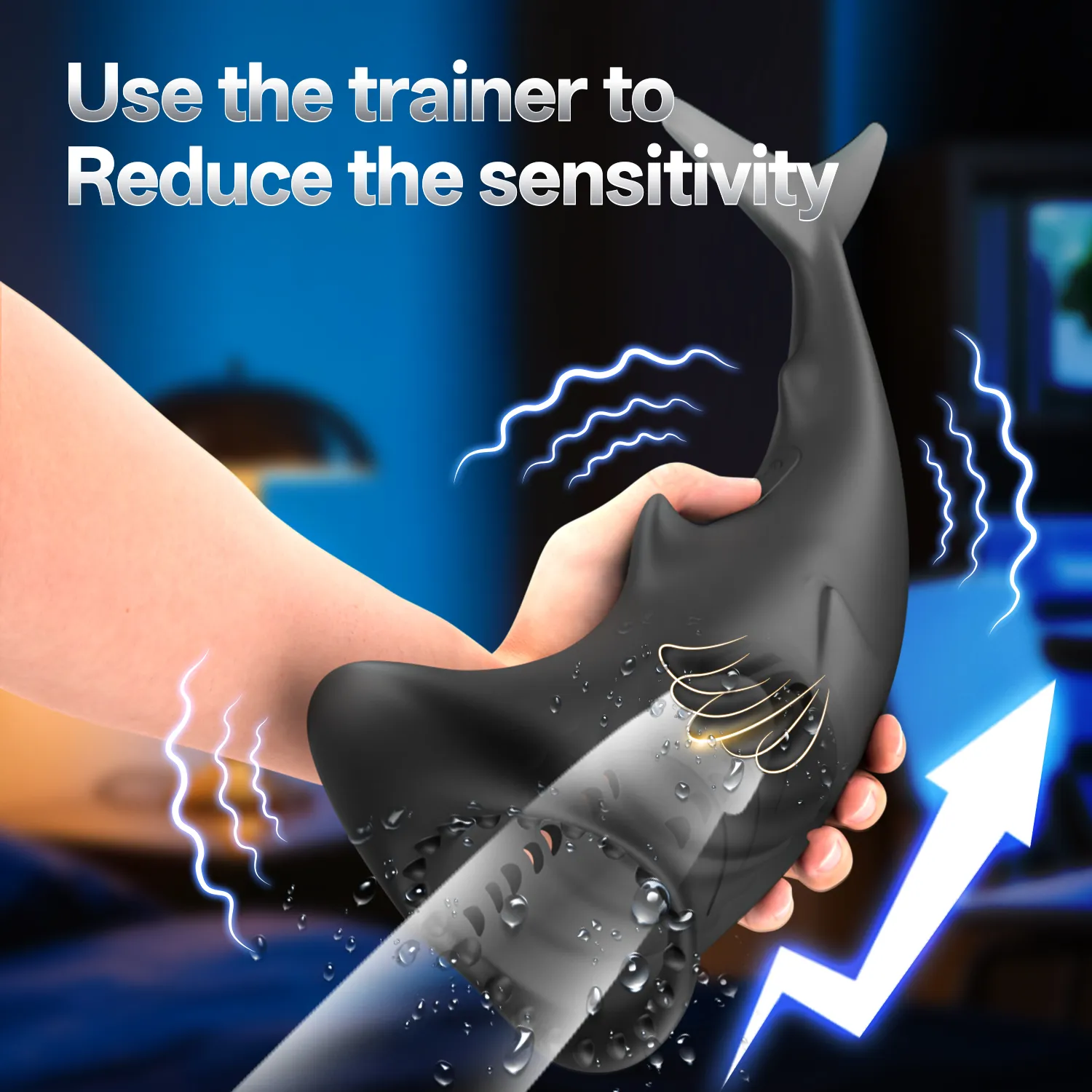 9 Modes Licking & Vibrating App Shark Shaped Masturbator