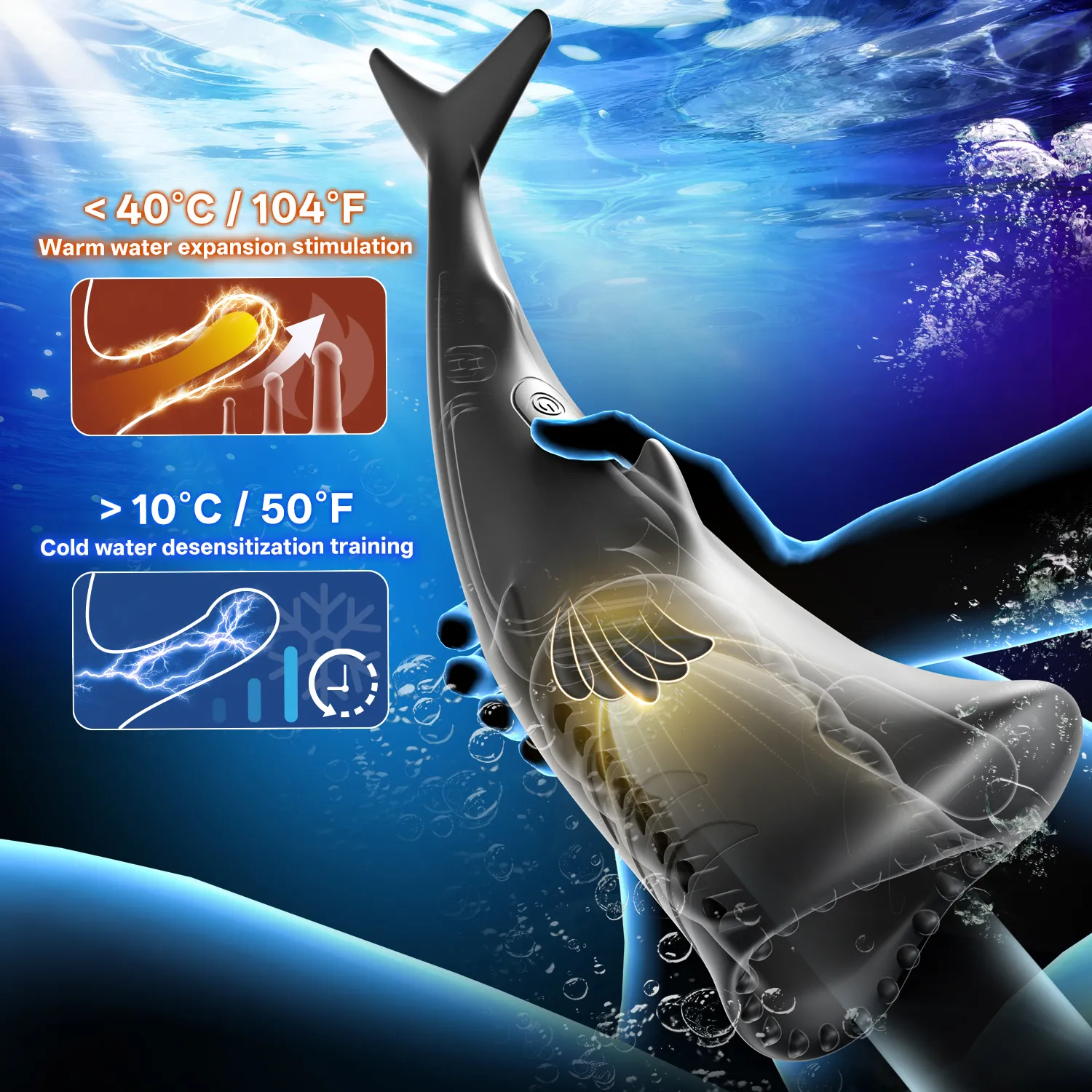 9 Modes Licking & Vibrating App Shark Shaped Masturbator
