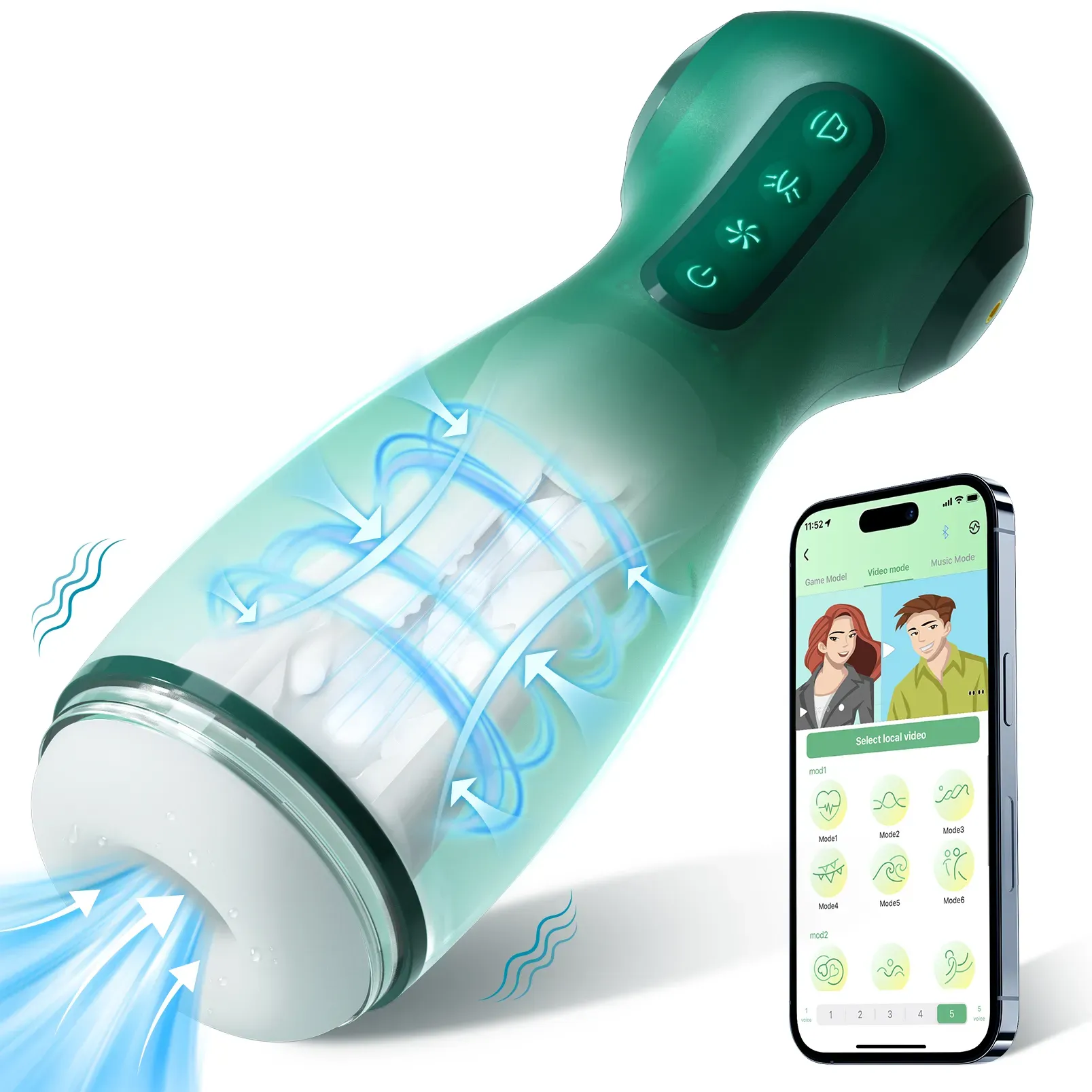 3 Engines APP Air Pressure Male Masturbator Seductive Sound