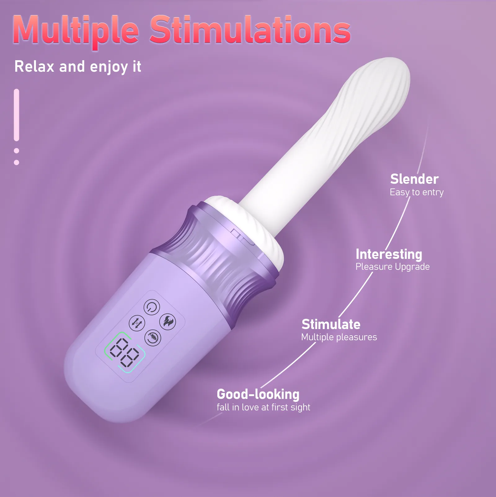 Thrusting & Vibrating APP Heating LCD Display Sex Machine