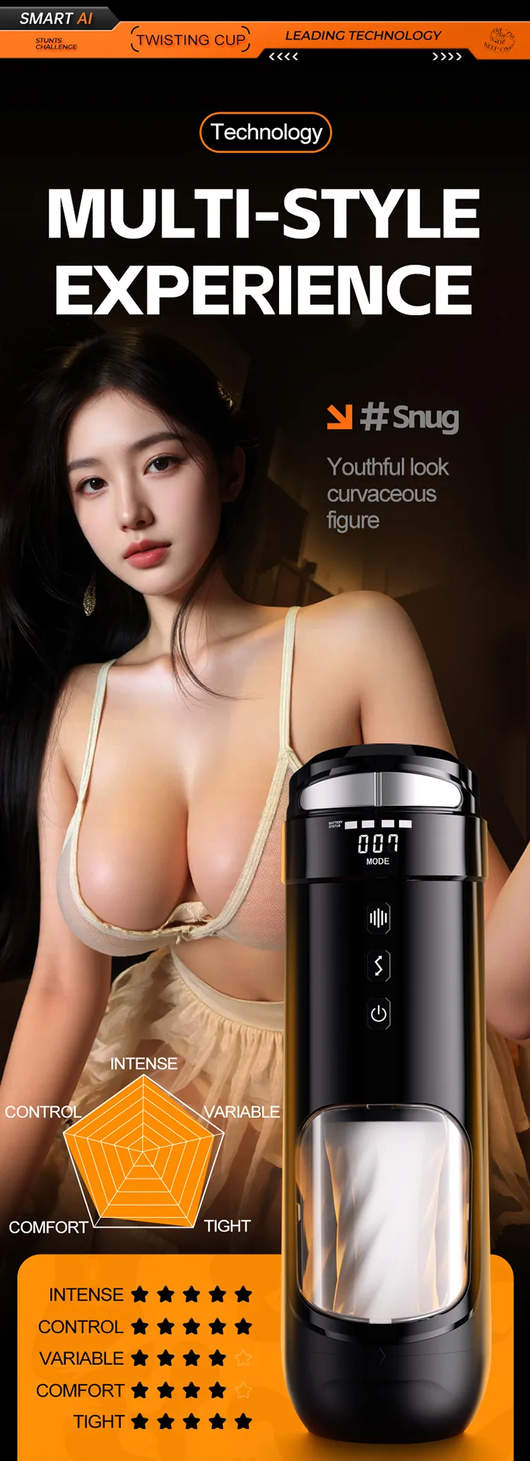 จิ๋มกระป๋องออโต้ บิดเกลียว+สั่น+ขยับ ฟังก์ชัน APP หน้าจอ LCD