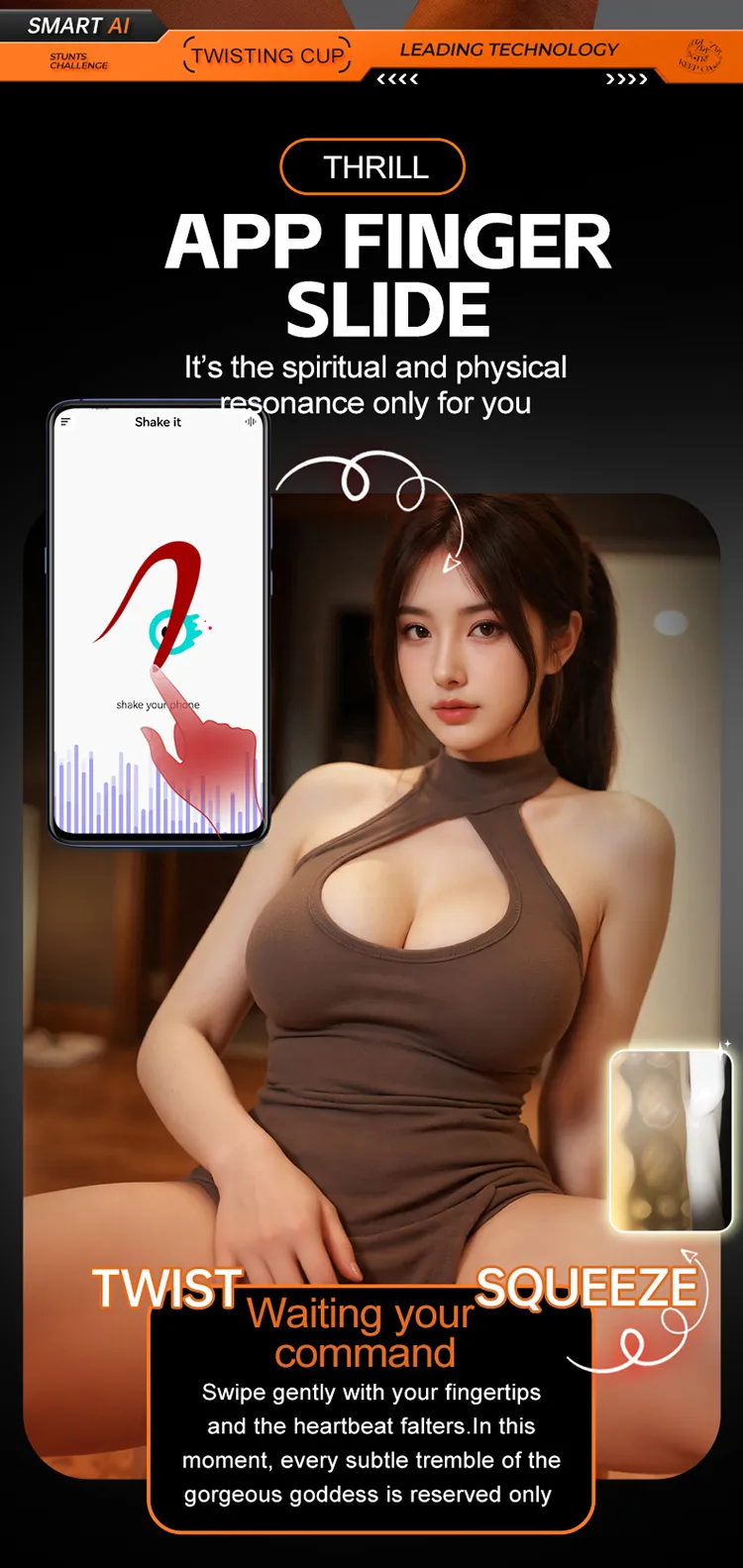 จิ๋มกระป๋องออโต้ บิดเกลียว+สั่น+ขยับ ฟังก์ชัน APP หน้าจอ LCD