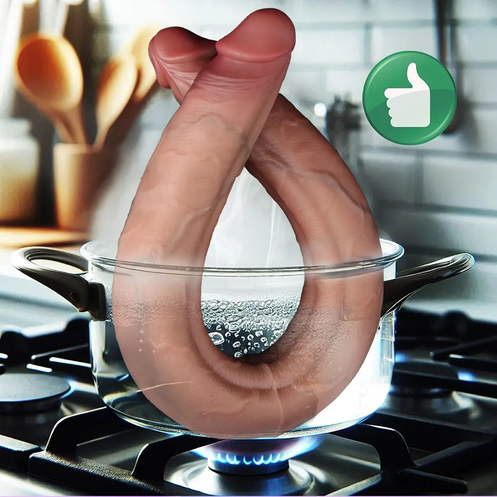 Extra-Long Bendable Dual-Head Lesbian Realistic Dildo