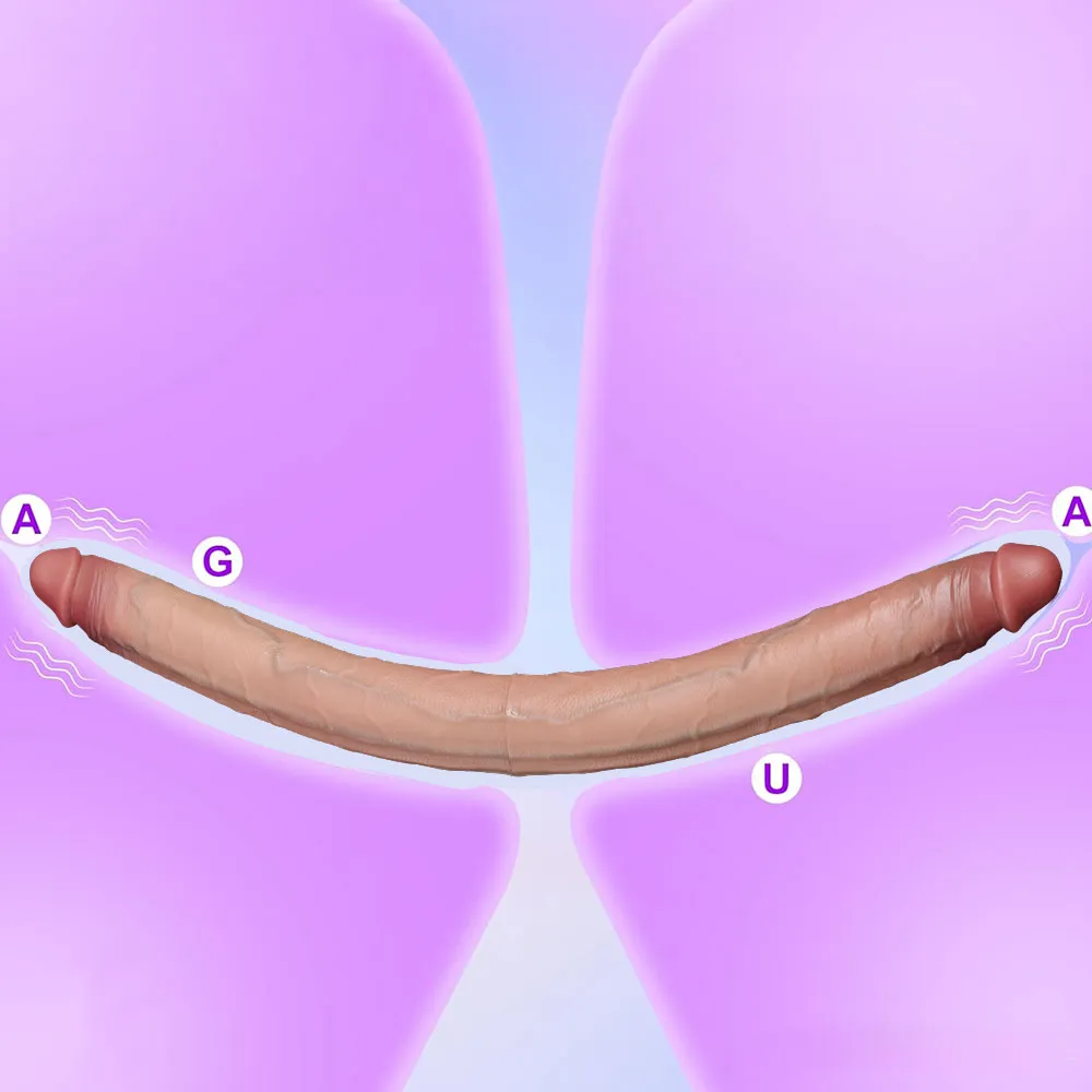 Extra-Long Bendable Dual-Head Lesbian Realistic Dildo