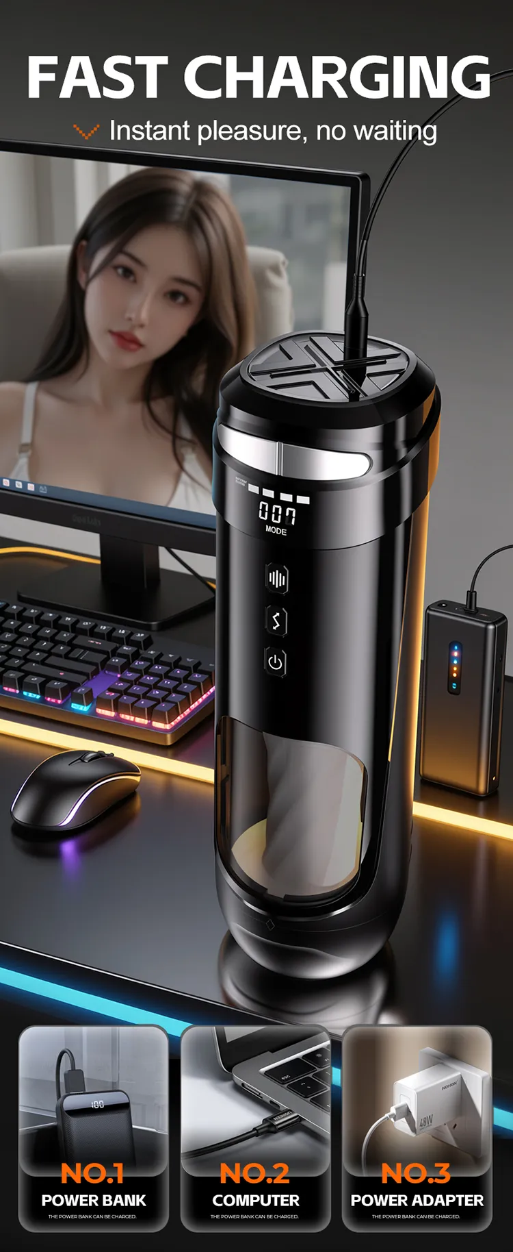 จิ๋มกระป๋องออโต้ บิดเกลียว+สั่น+ขยับ ฟังก์ชัน APP หน้าจอ LCD