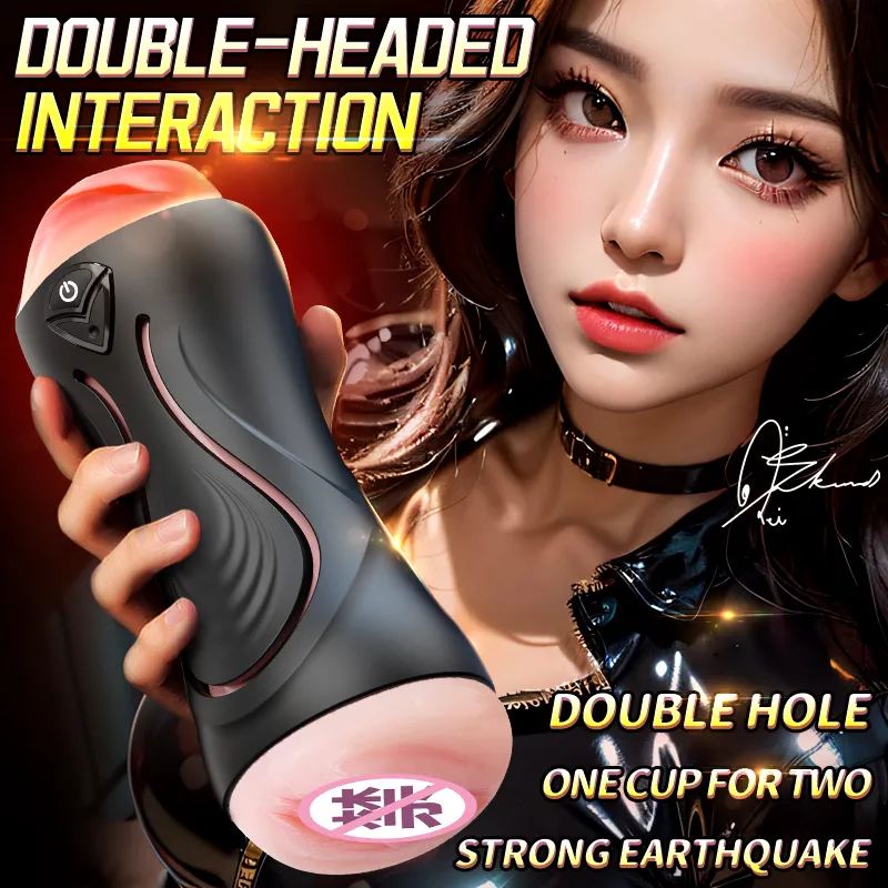 APP Automatic Male Masturbator Dual-Head Vagina & Mouth