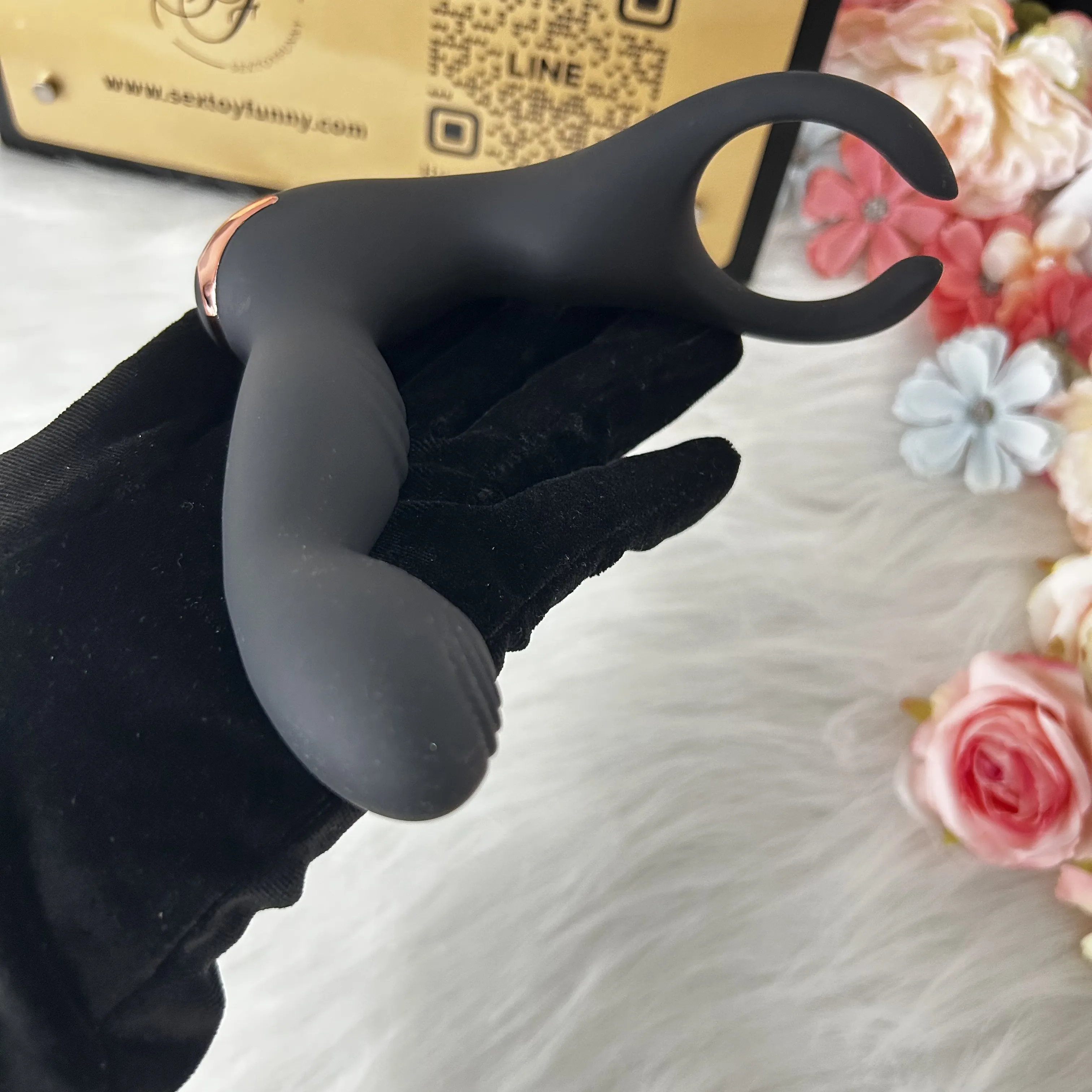 Integrated Cock Ring Prostate Massager One-Button Burst Mode