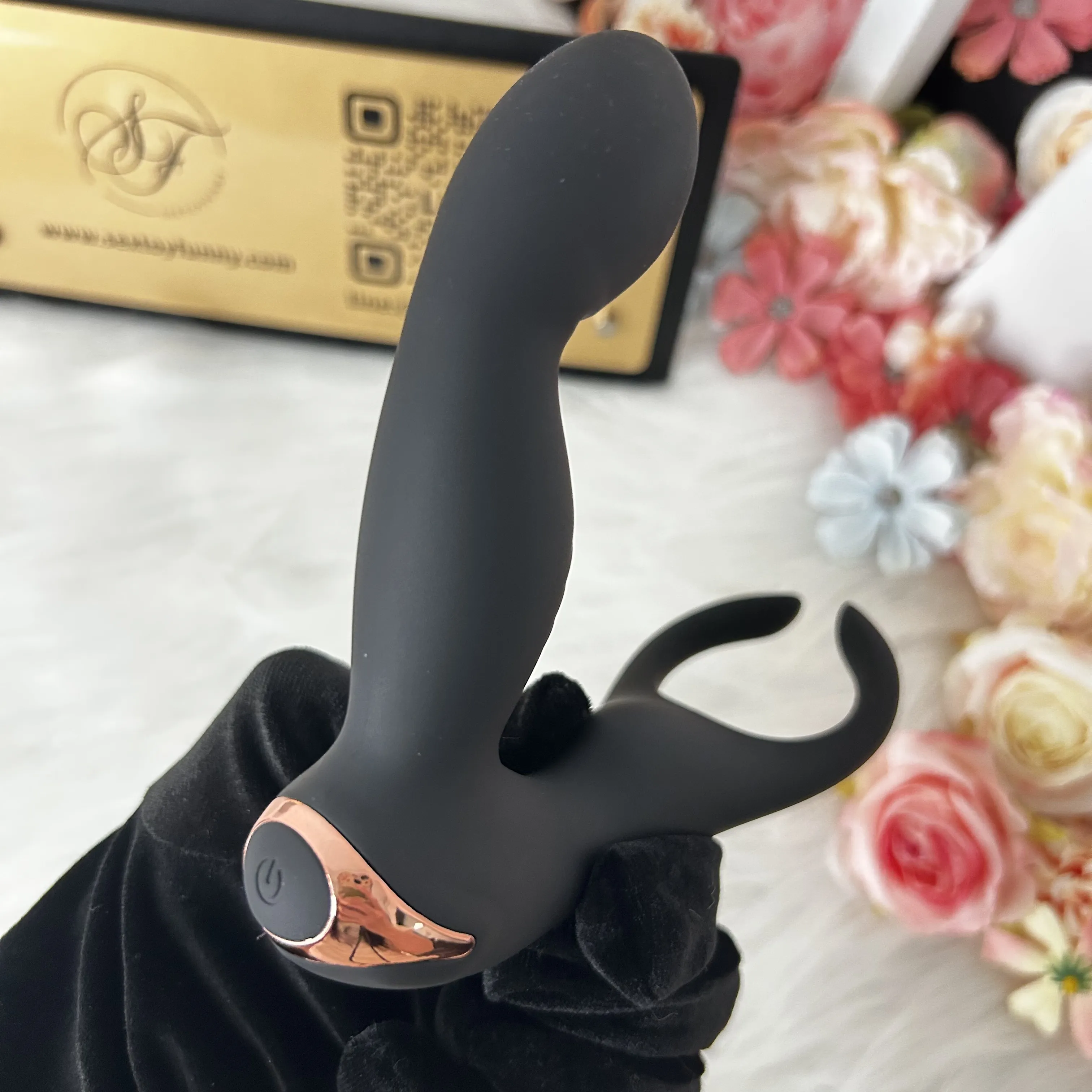 Integrated Cock Ring Prostate Massager One-Button Burst Mode