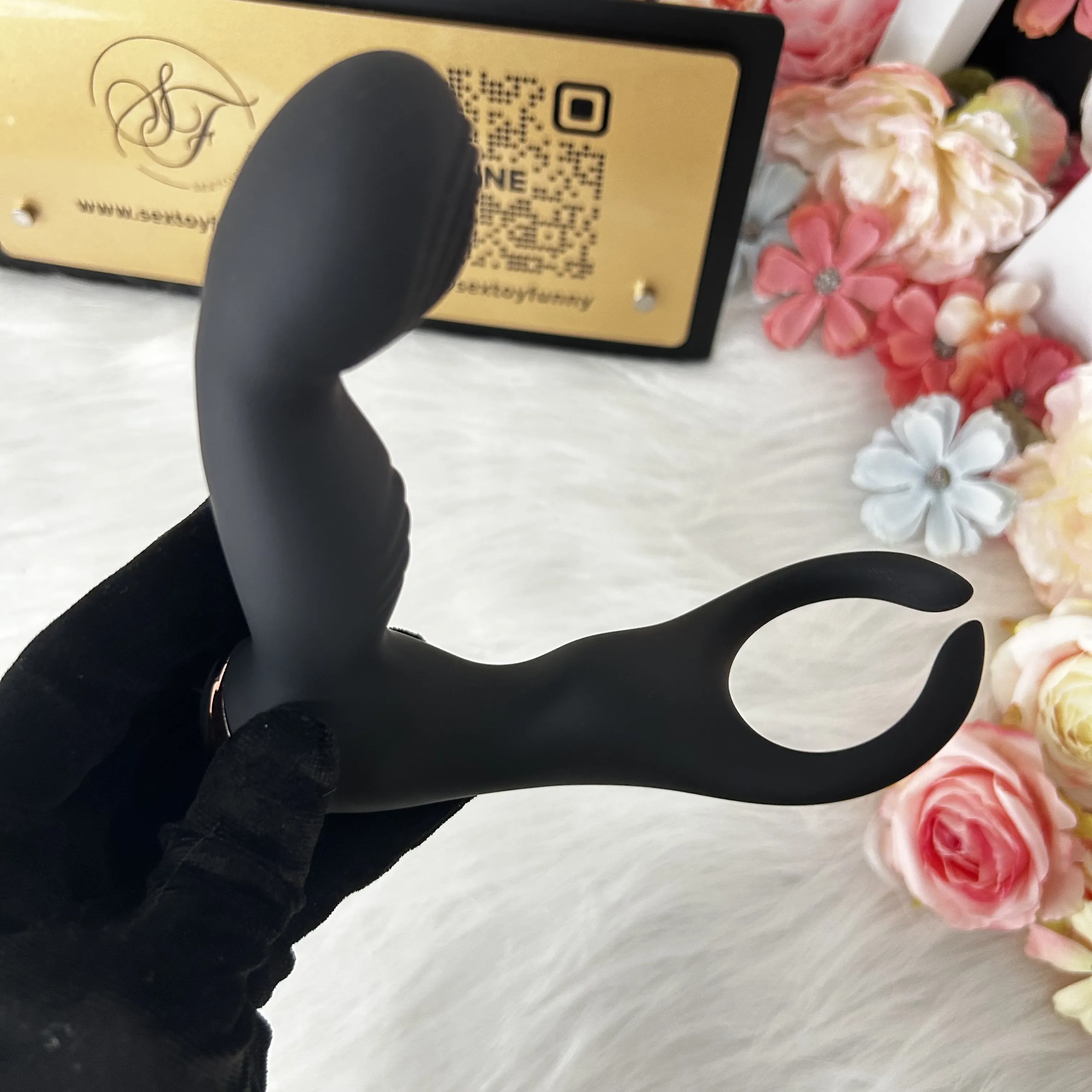 Integrated Cock Ring Prostate Massager One-Button Burst Mode