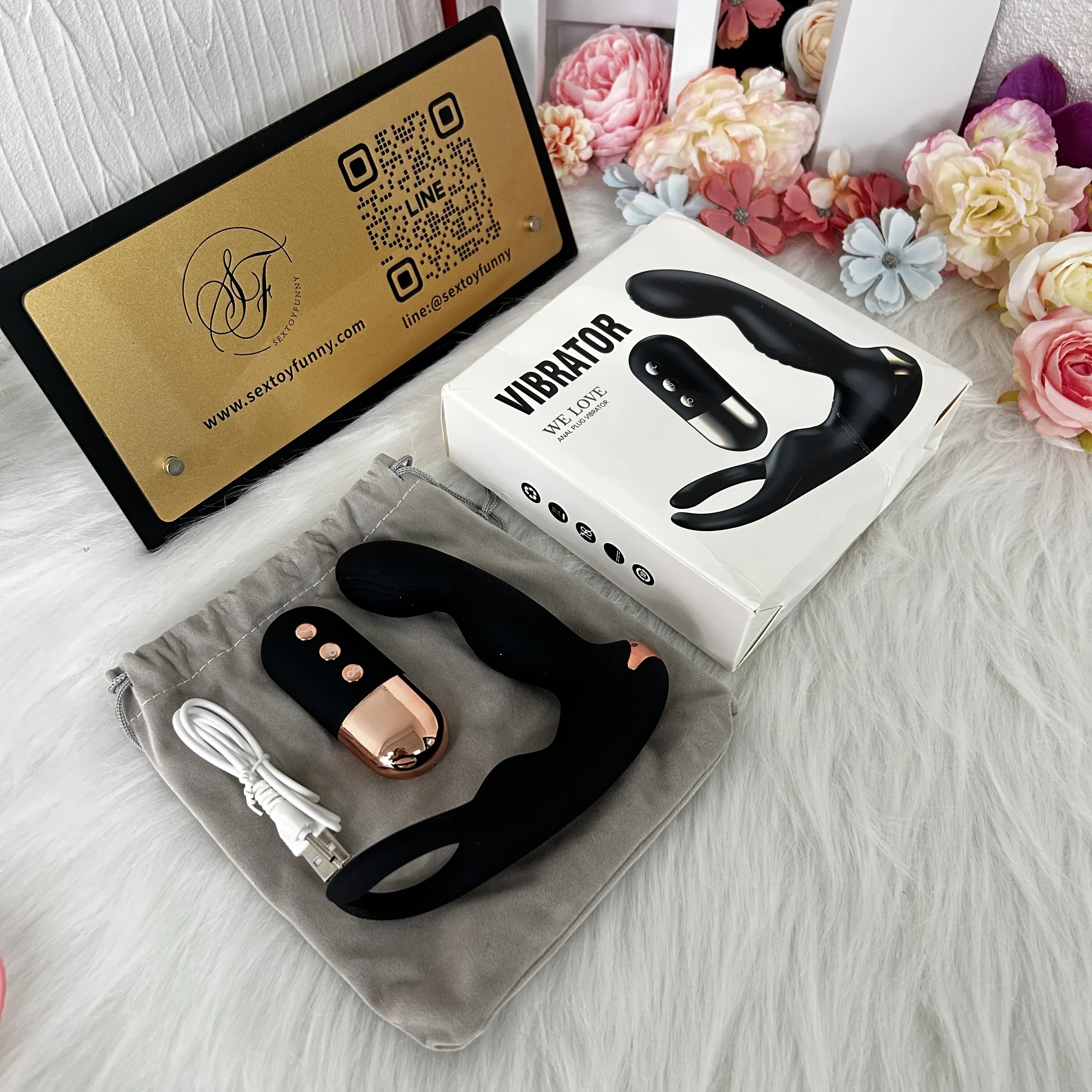 Integrated Cock Ring Prostate Massager One-Button Burst Mode