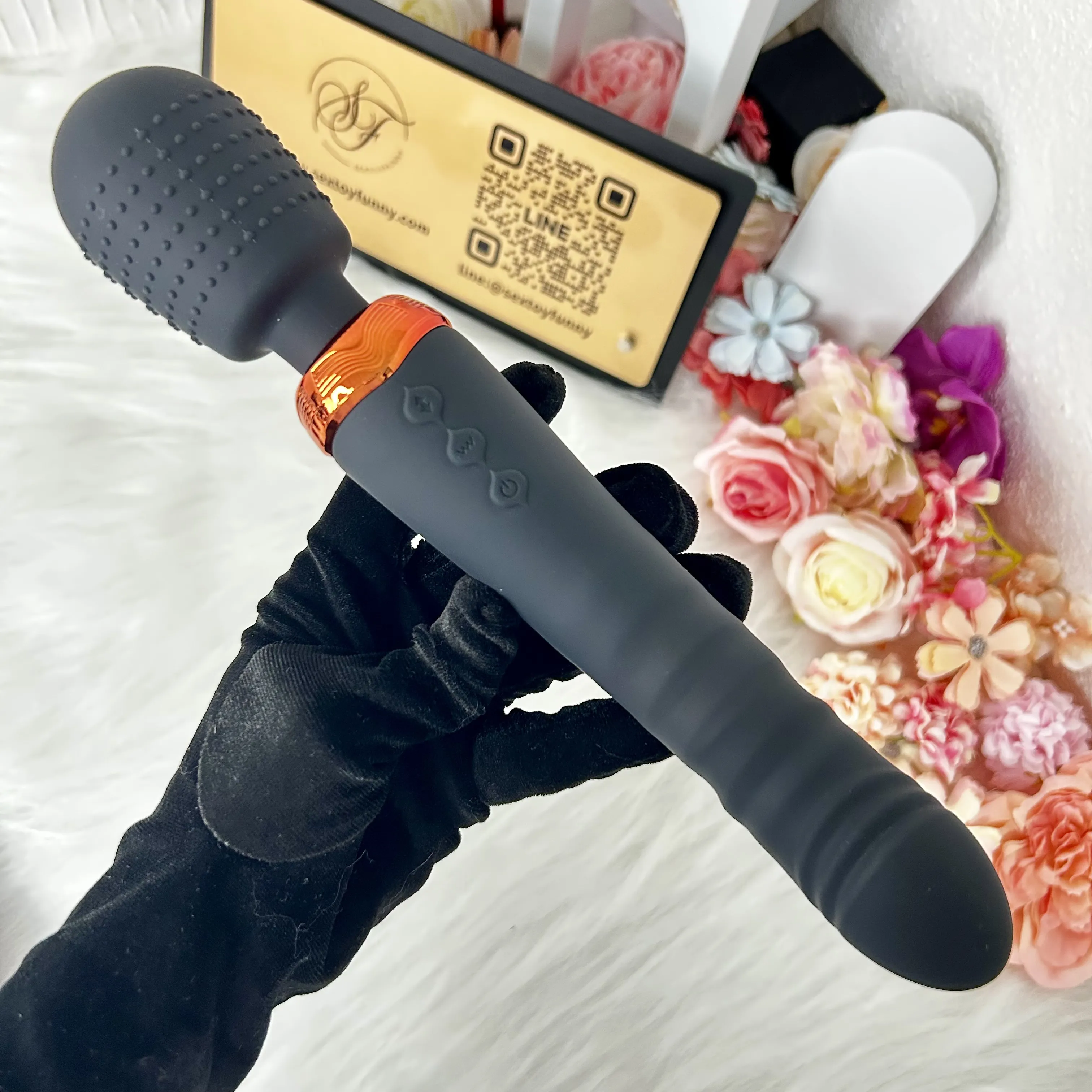 10 Vibrating & 5 Thrusting Dual Wand Dildo Vibrators