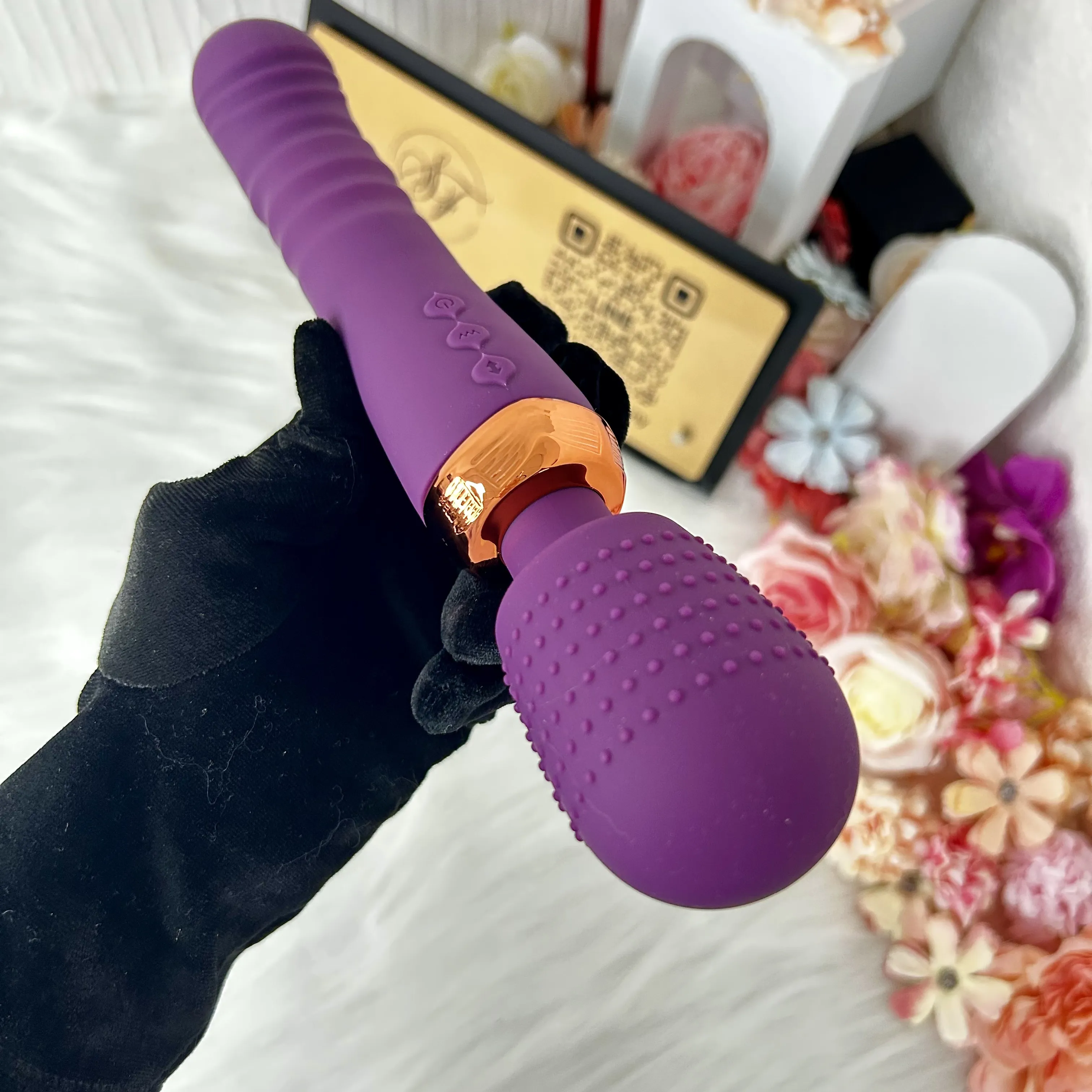 10 Vibrating & 5 Thrusting Dual Wand Dildo Vibrators