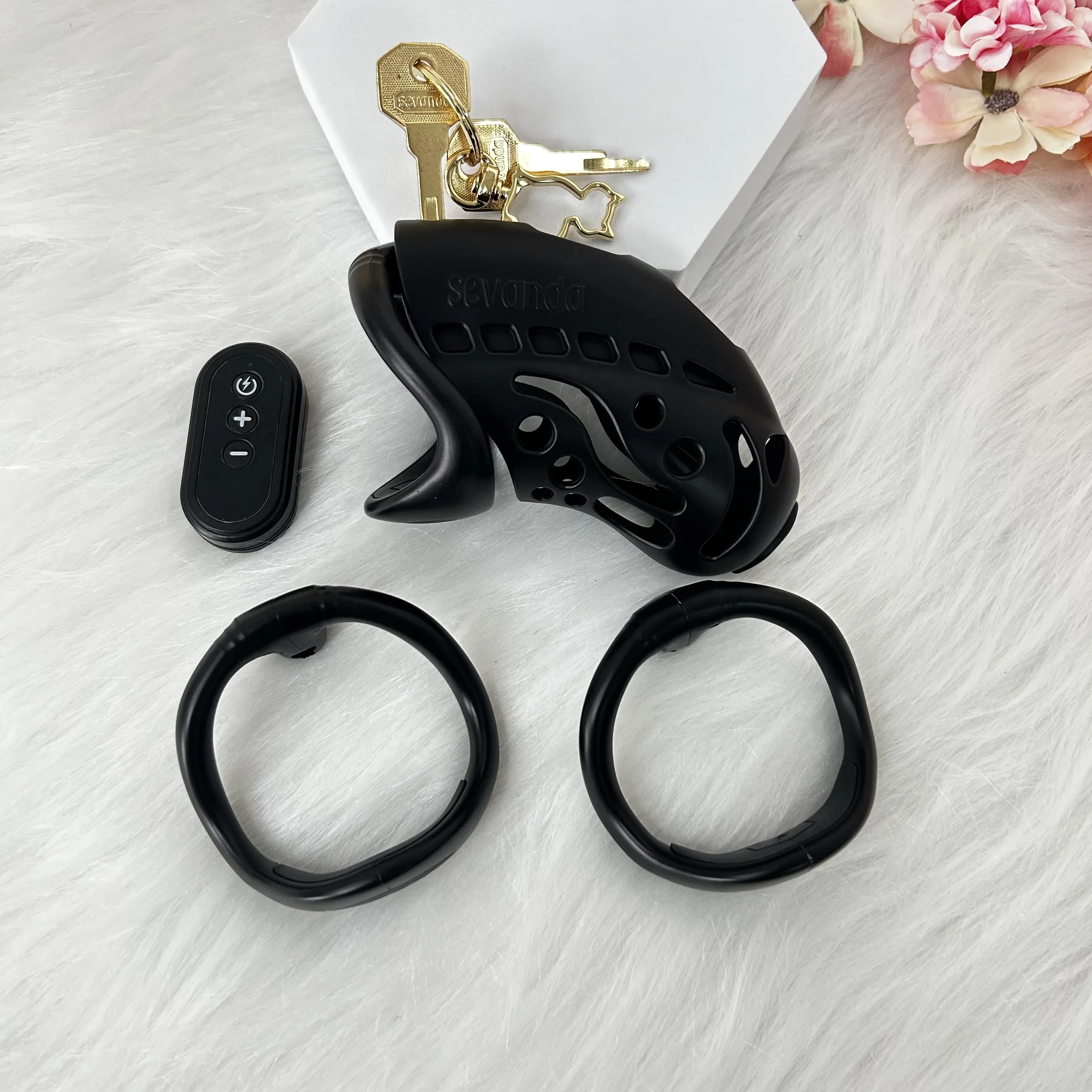 Nautilus Electric Shock Chastity Cage With Urethral Sound