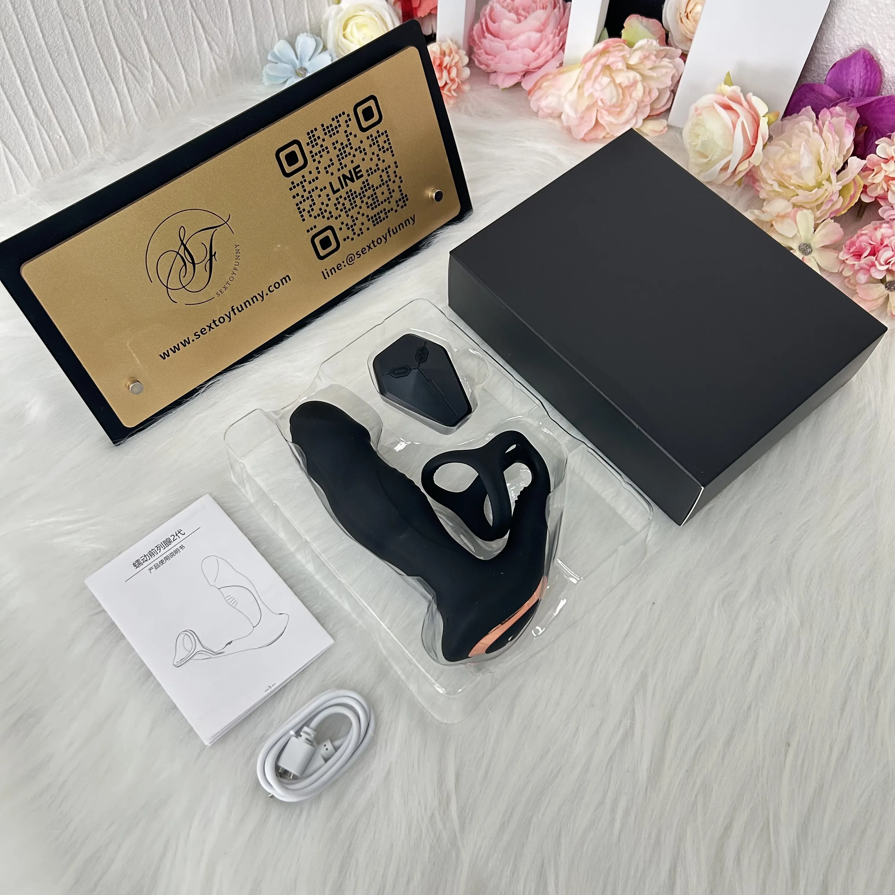 ของเล่นประตูหลัง เครื่องนวดต่อมลูกหมาก มอเตอร์คู่ สั่นสามจุด