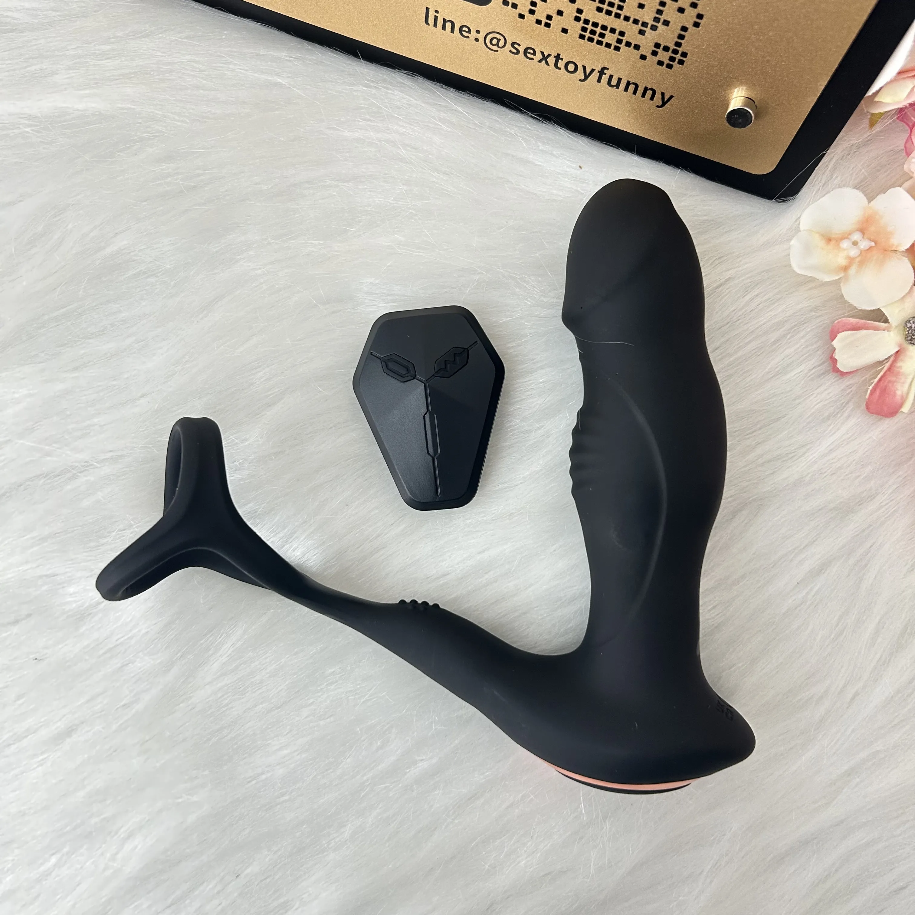 ของเล่นประตูหลัง เครื่องนวดต่อมลูกหมาก มอเตอร์คู่ สั่นสามจุด