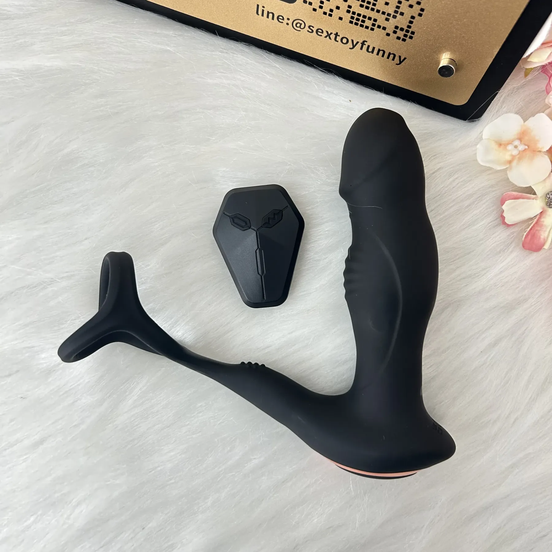 ของเล่นประตูหลัง เครื่องนวดต่อมลูกหมาก มอเตอร์คู่ สั่นสามจุด