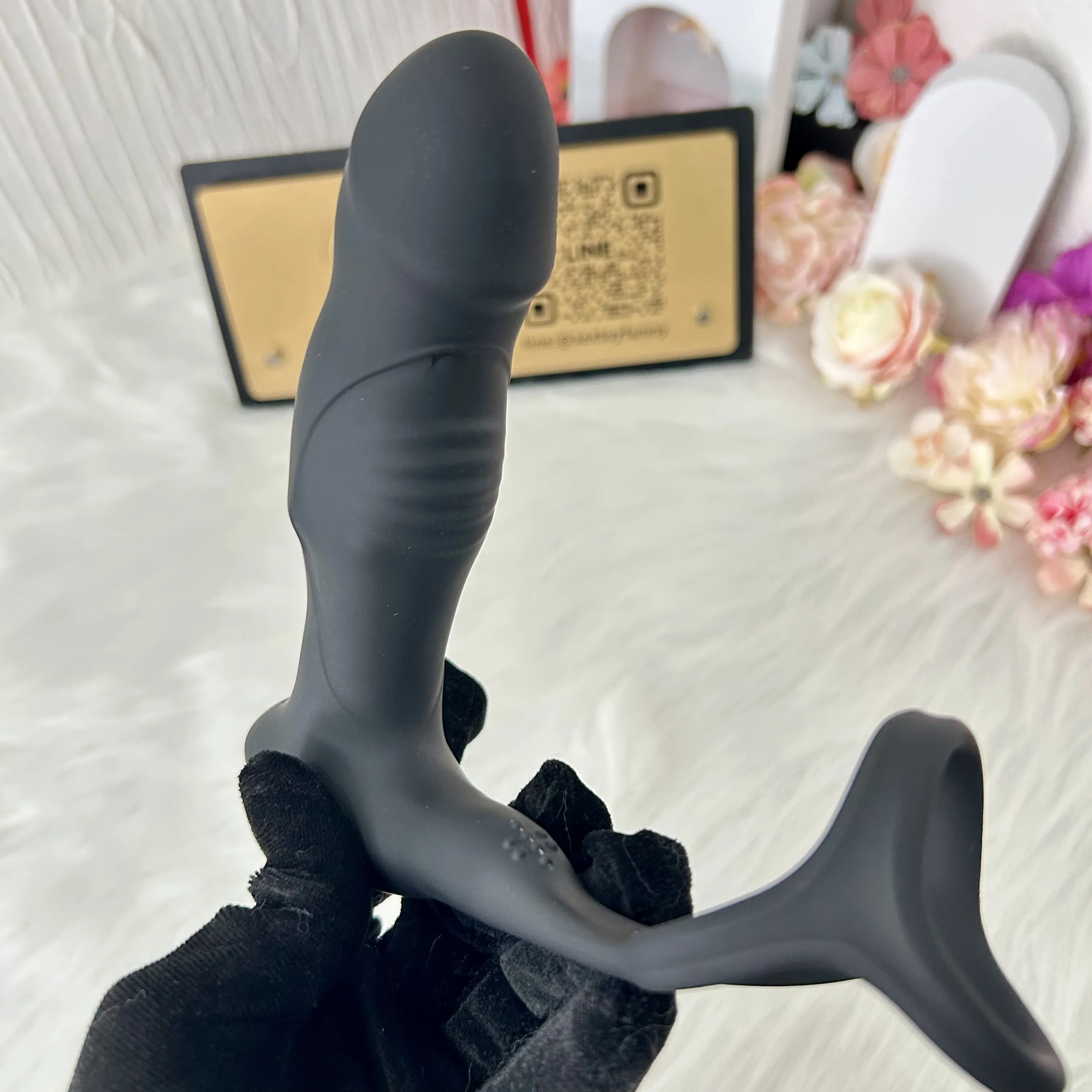 ของเล่นประตูหลัง เครื่องนวดต่อมลูกหมาก มอเตอร์คู่ สั่นสามจุด