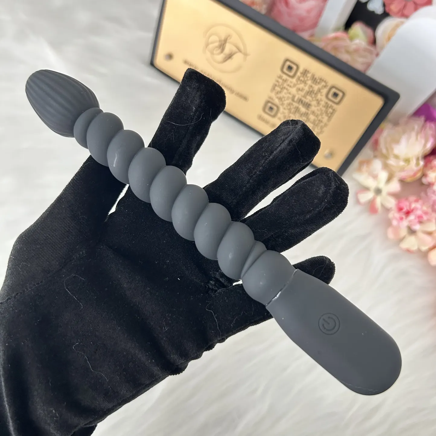 ของเล่นประตูหลัง เครื่องนวดต่อมลูกหมาก ระบบสั่น หัวทรงหยดน้ำ